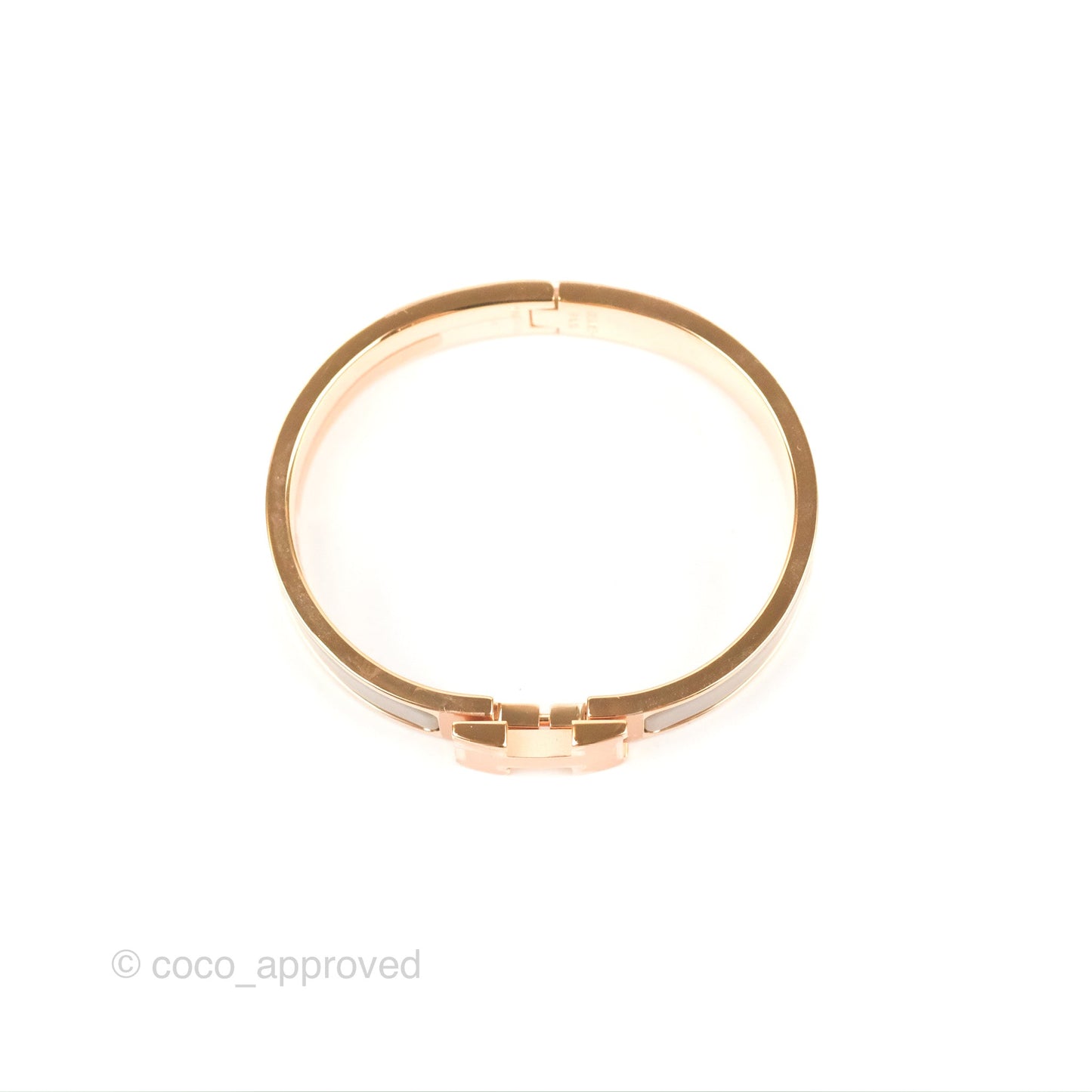 Hermès Clic H Bracelet Marron Glace Rose Gold PM