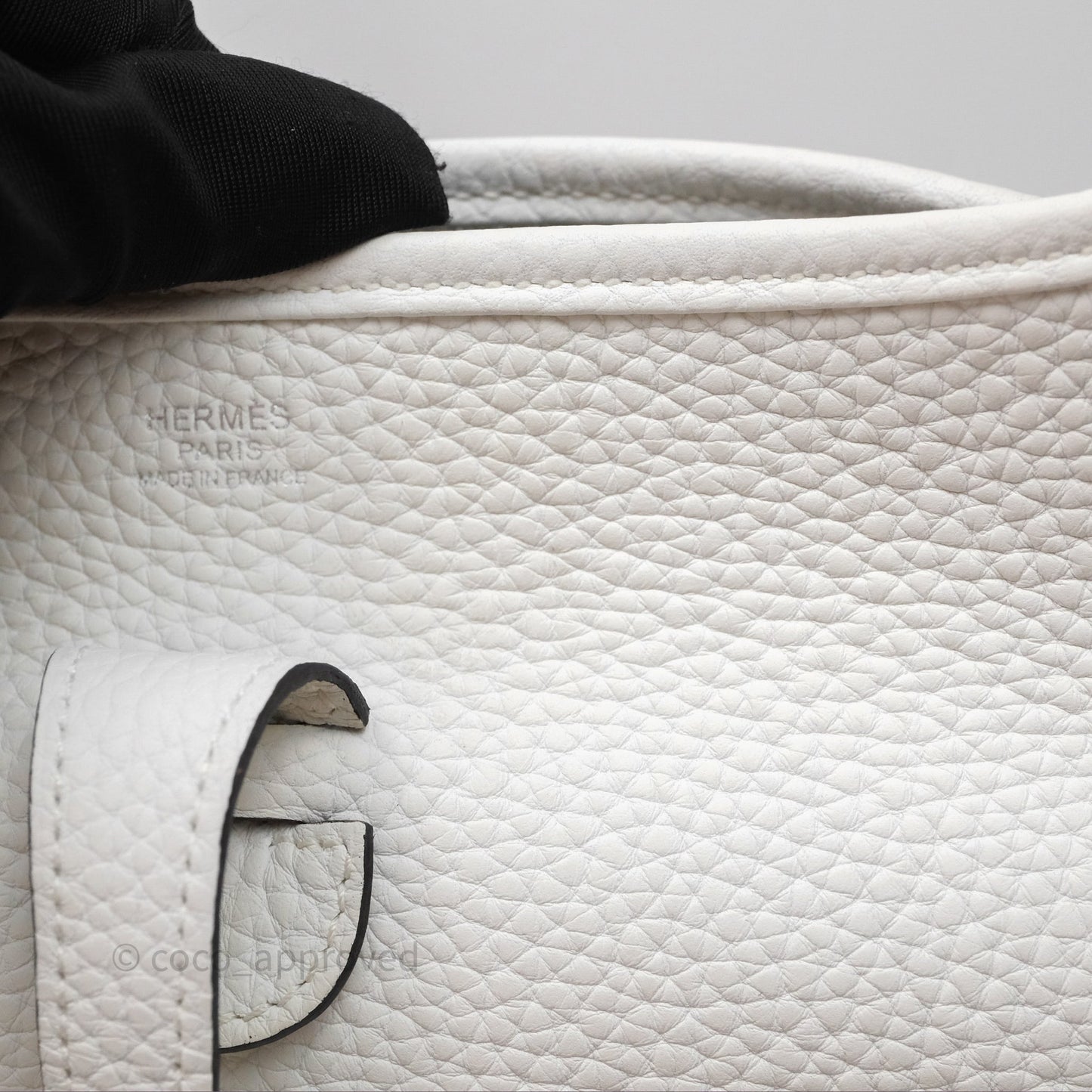 Hermes Evelyne III 29 New White 0U Clemence Palladium Hardware