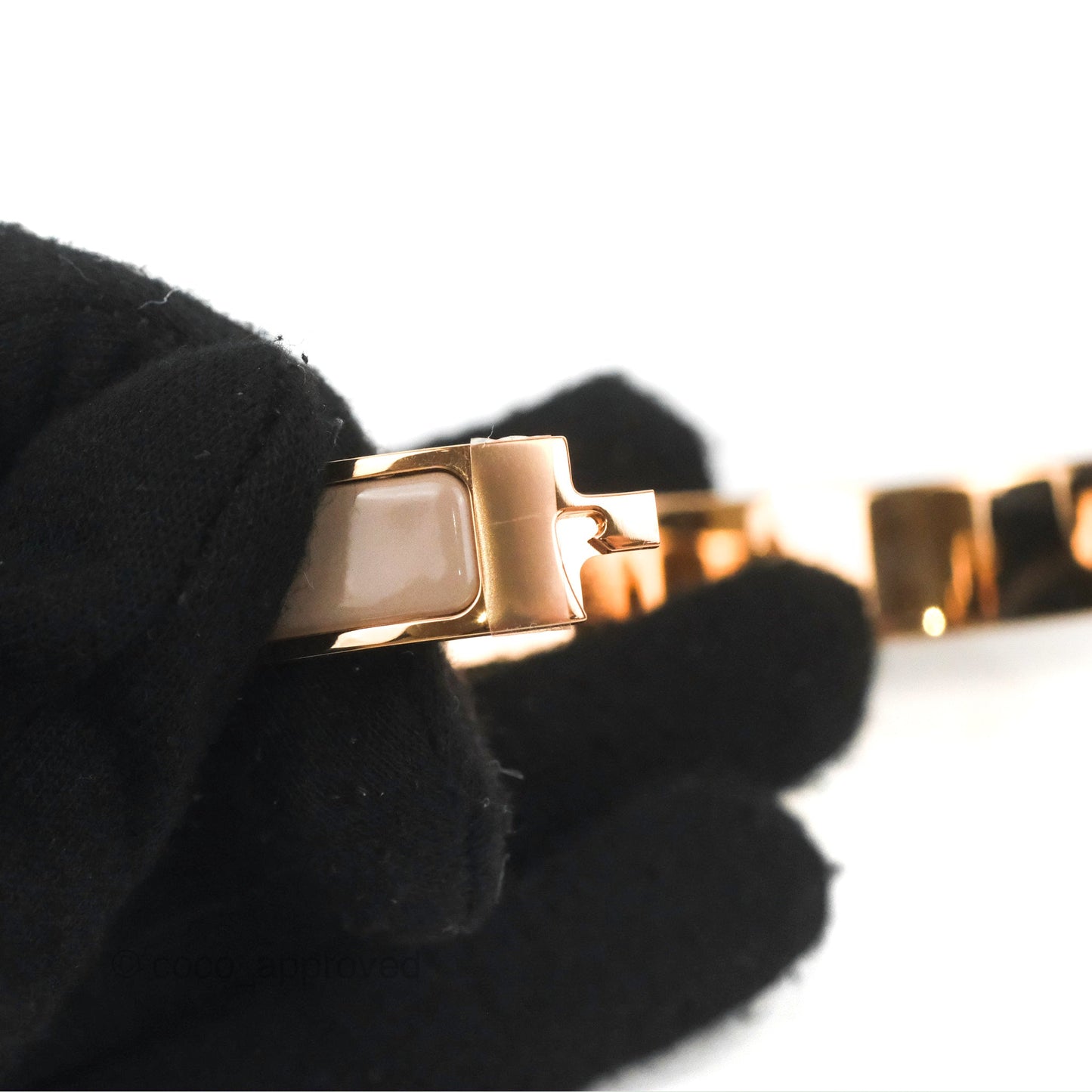 Hermès Clic H Bracelet Marron Glace Rose Gold PM