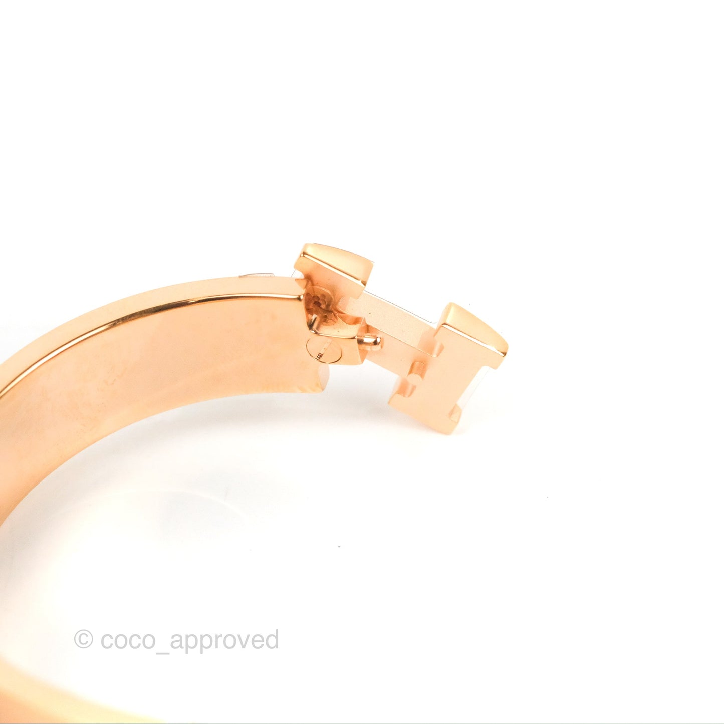 Hermès Clic H Bracelet Marron Glace Rose Gold PM