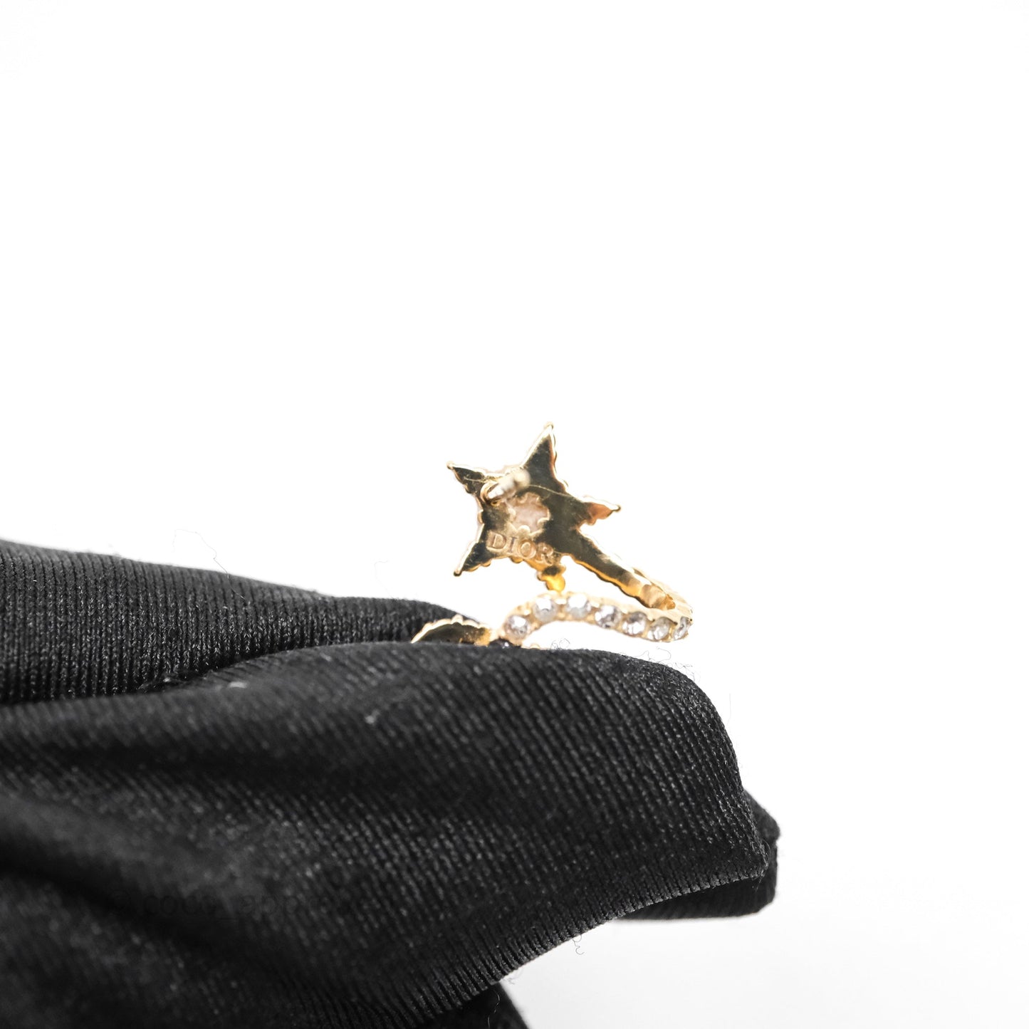 Christian Dior Clair D Lune Earrings Gold Tone