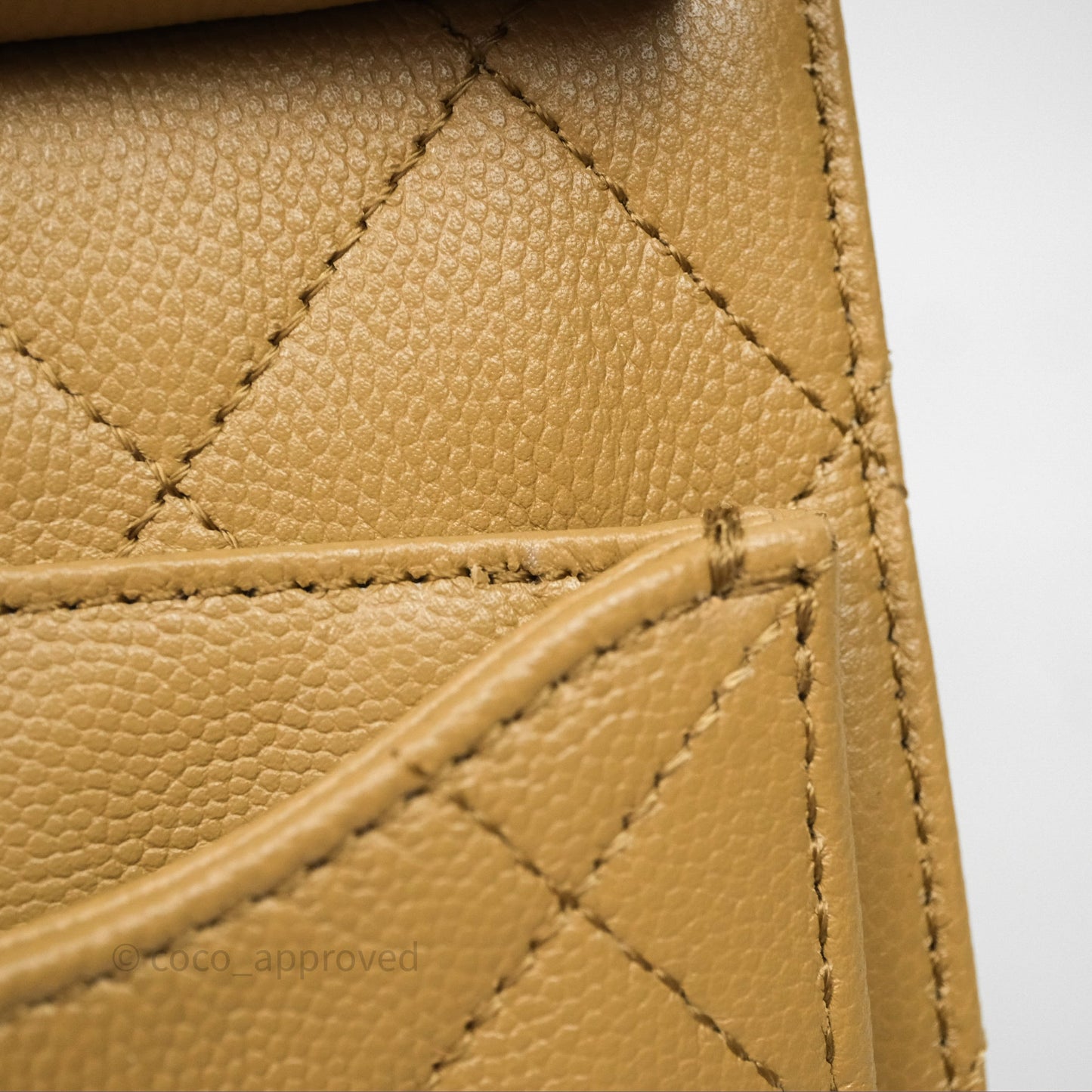 Chanel 25 Small Beige Caviar Aged Gold Hardware