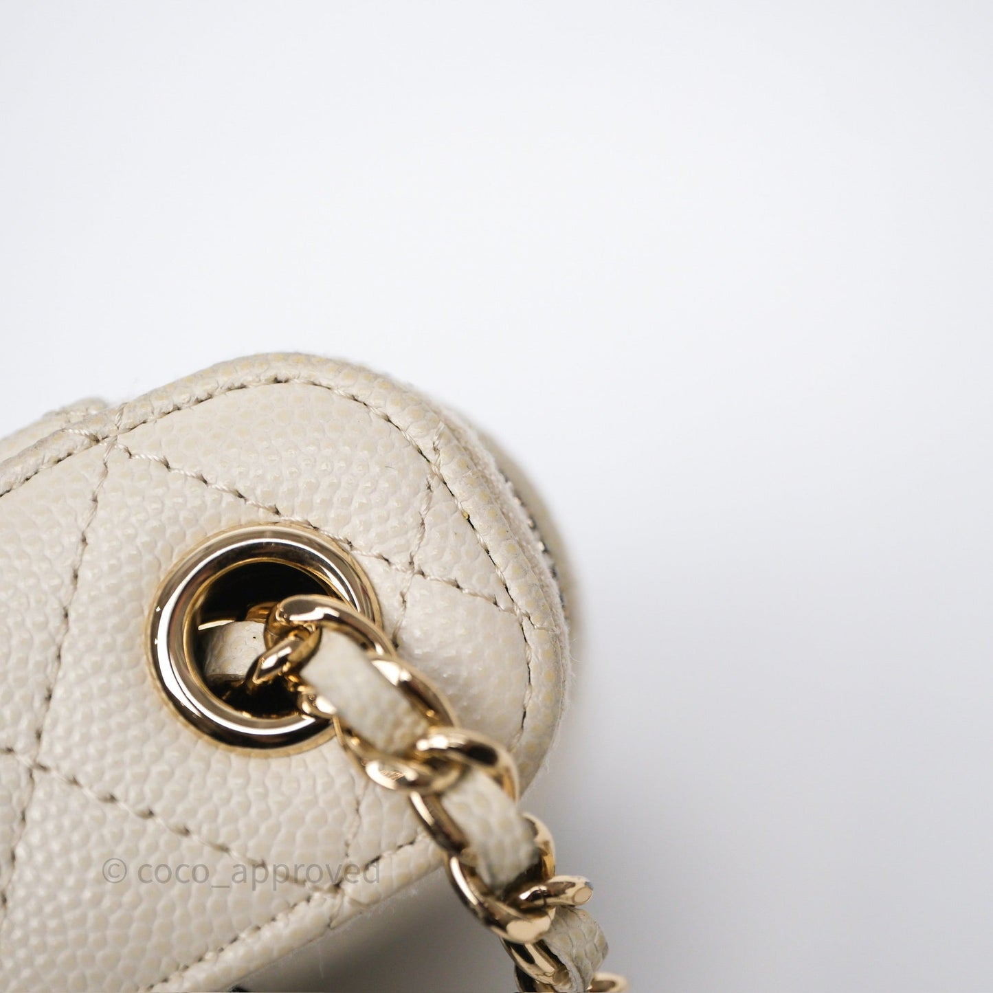Chanel Classic Mini Vanity With Chain Light Beige Caviar Gold Hardware