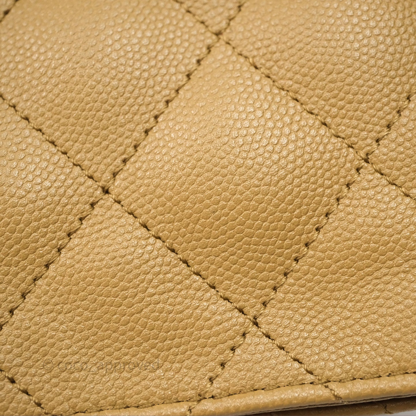 Chanel 25 Small Beige Caviar Aged Gold Hardware