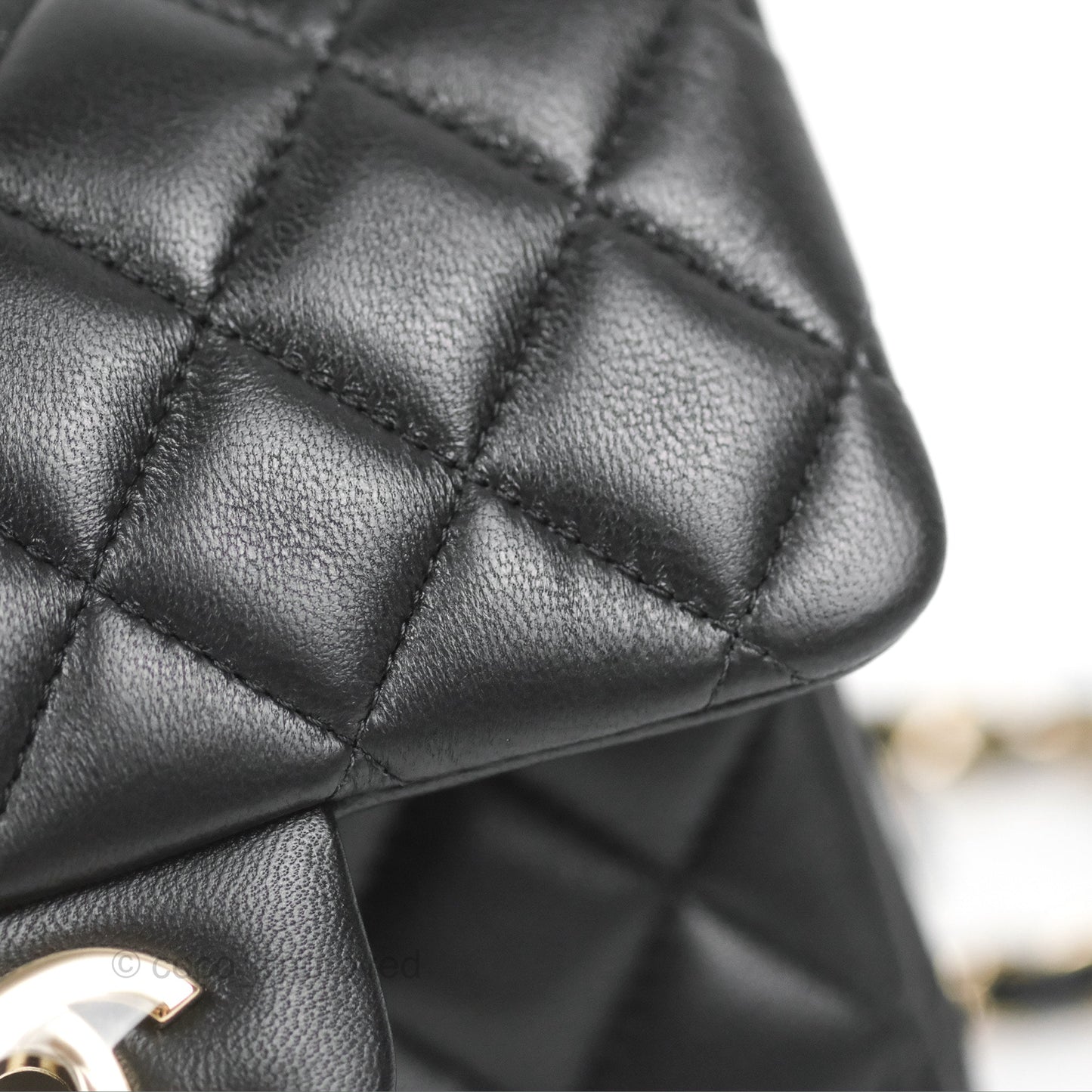 Chanel Mini Square Black Lambskin Gold Hardware