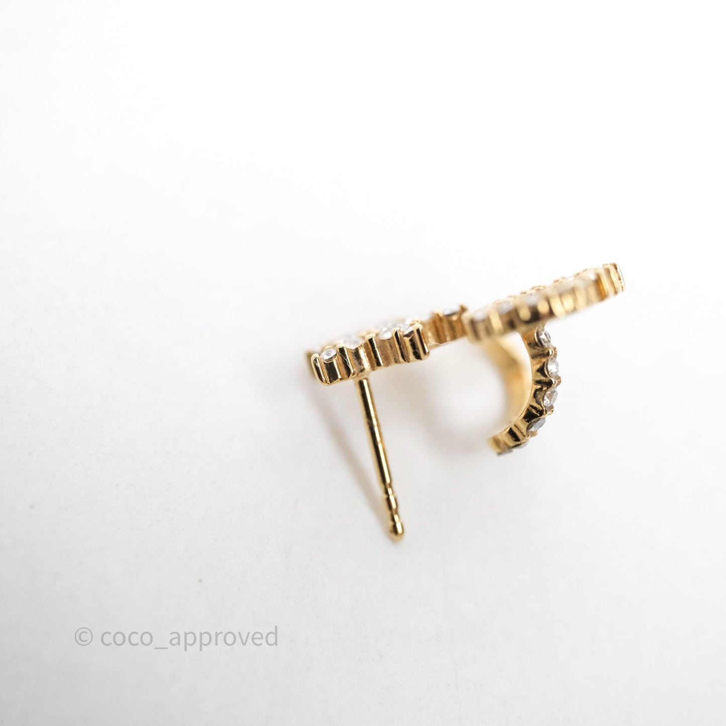 Christian Dior Clair D Lune Earrings Gold Tone