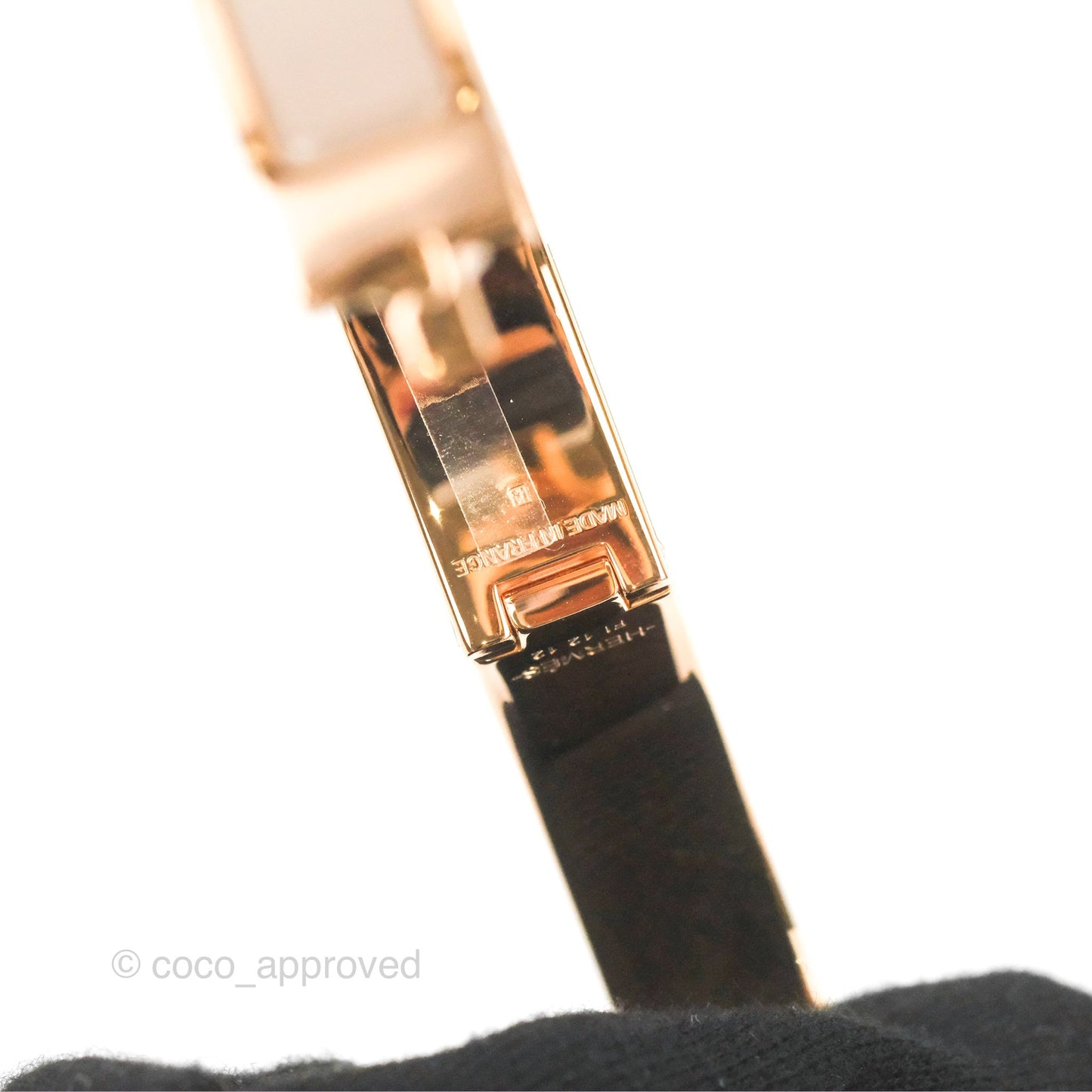 Hermès Clic H Bracelet Marron Glace Rose Gold PM