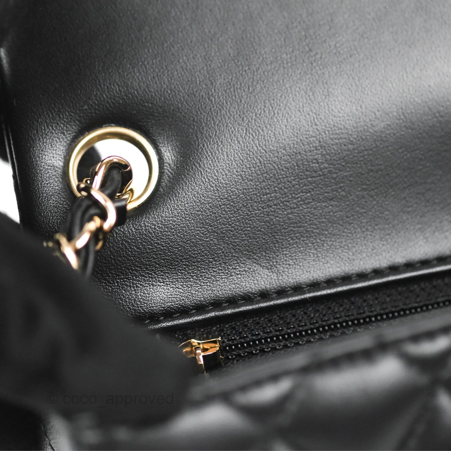 Chanel Mini Square Black Lambskin Gold Hardware