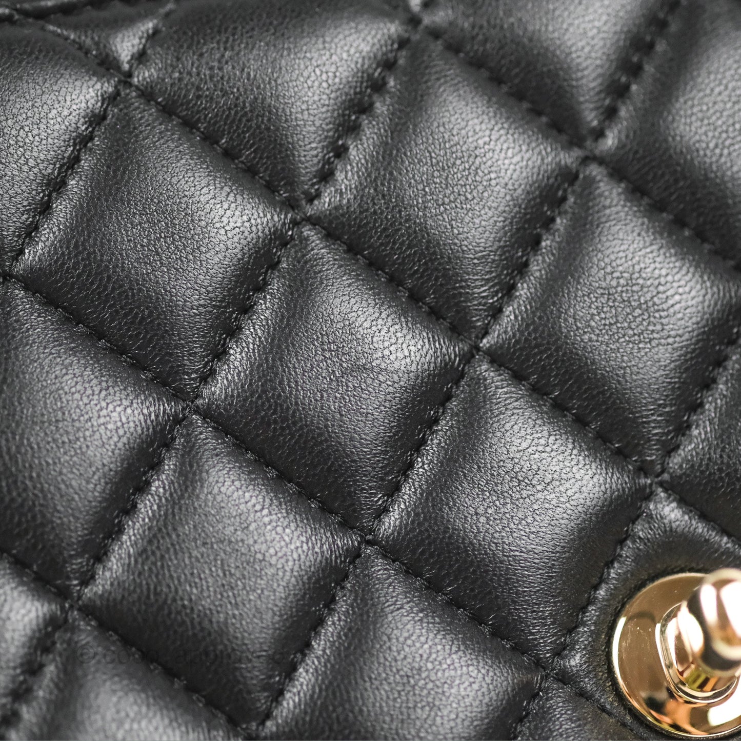 Chanel Mini Square Black Lambskin Gold Hardware