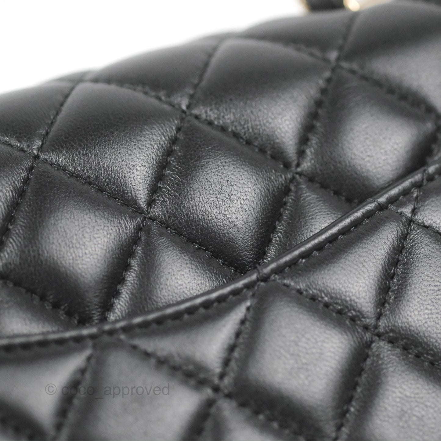 Chanel Mini Square Black Lambskin Gold Hardware