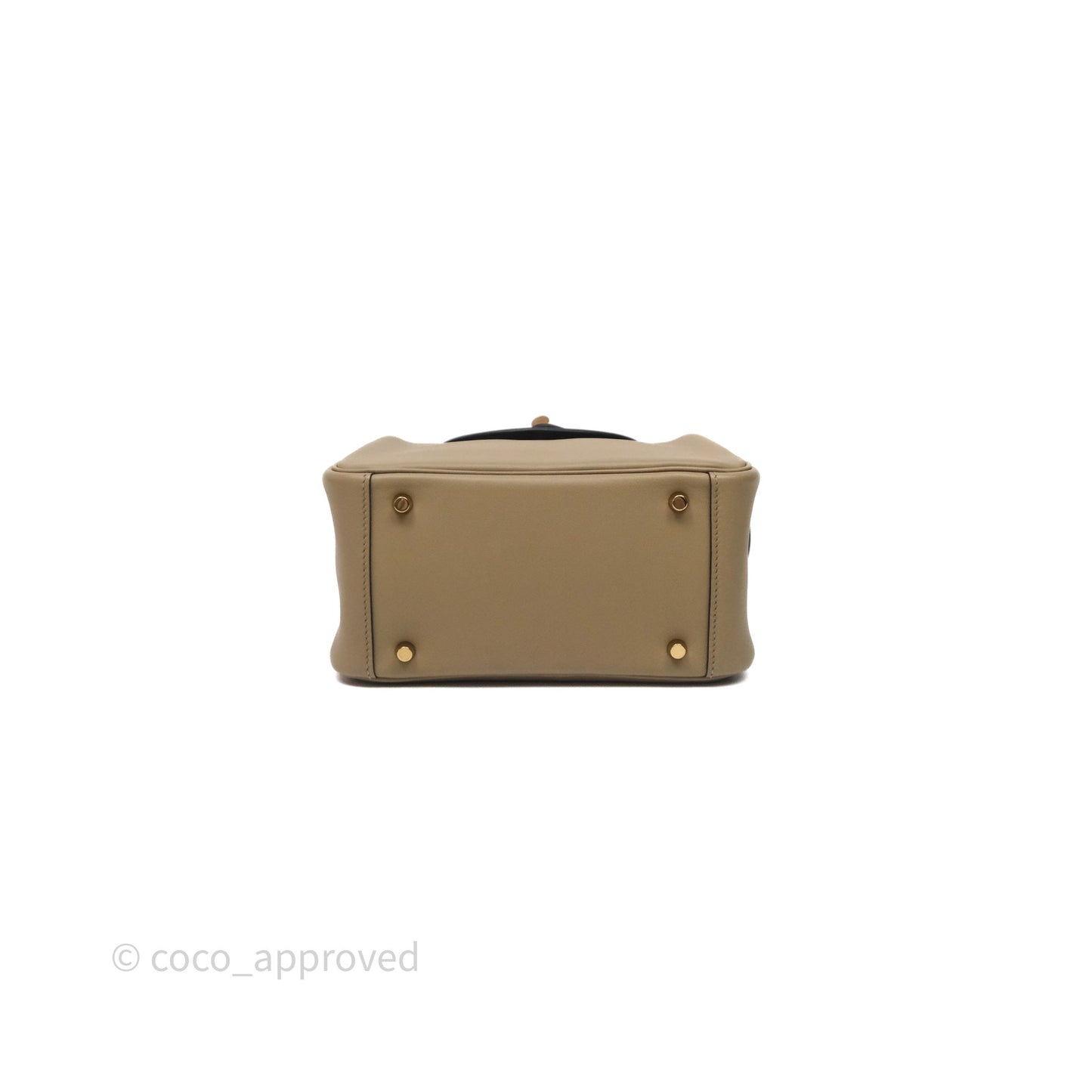 Hermès Mini Lindy II Swift Beige Marfa 8Q/Gris Misty H0 Gold Hardware
