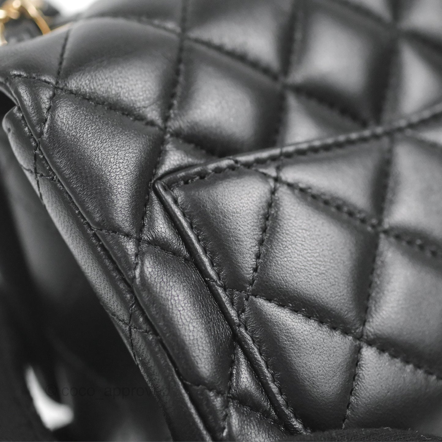 Chanel Mini Square Black Lambskin Gold Hardware