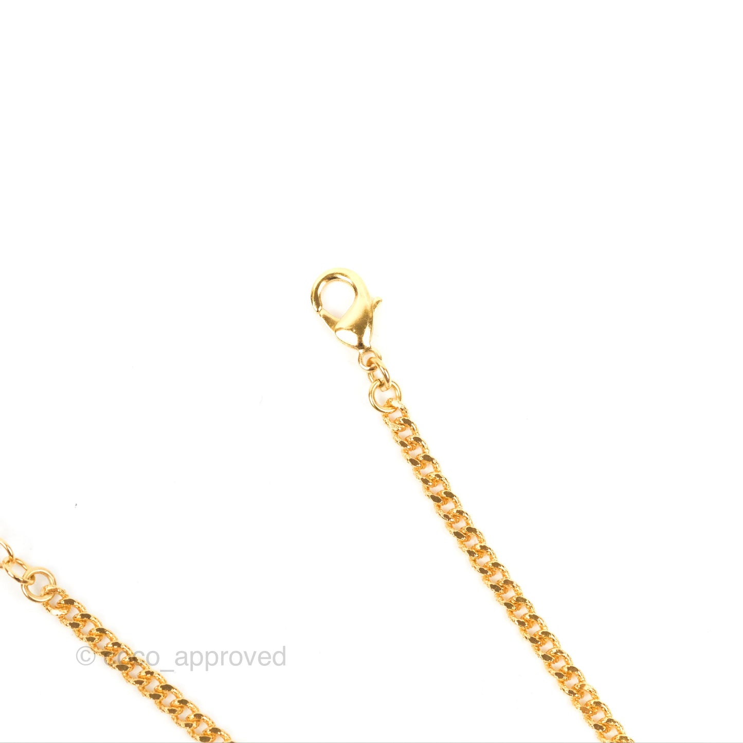 Chanel Oval CC Crystal Drop Necklace Gold Tone 22A