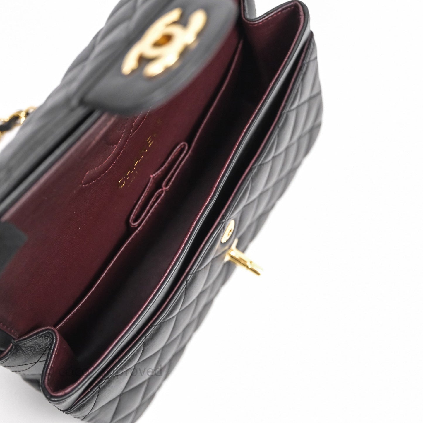 Chanel Small Classic Flap Quilted Black Lambskin Gold Hardware