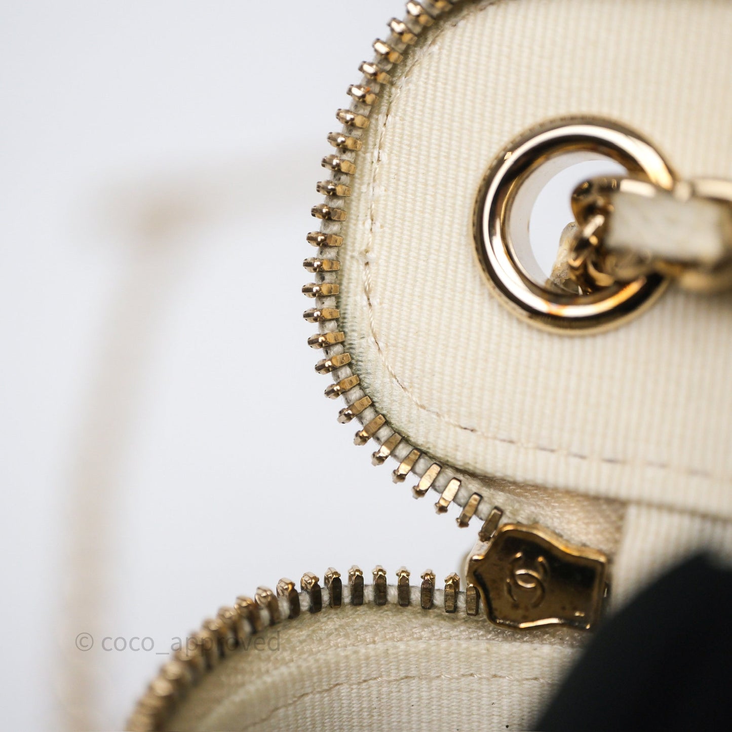 Chanel Classic Mini Vanity With Chain Light Beige Caviar Gold Hardware