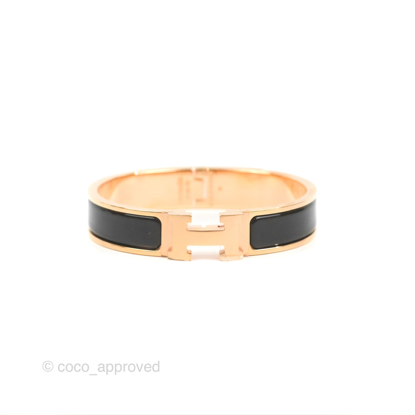 Hermès Clic H Bracelet Black Rose Gold PM