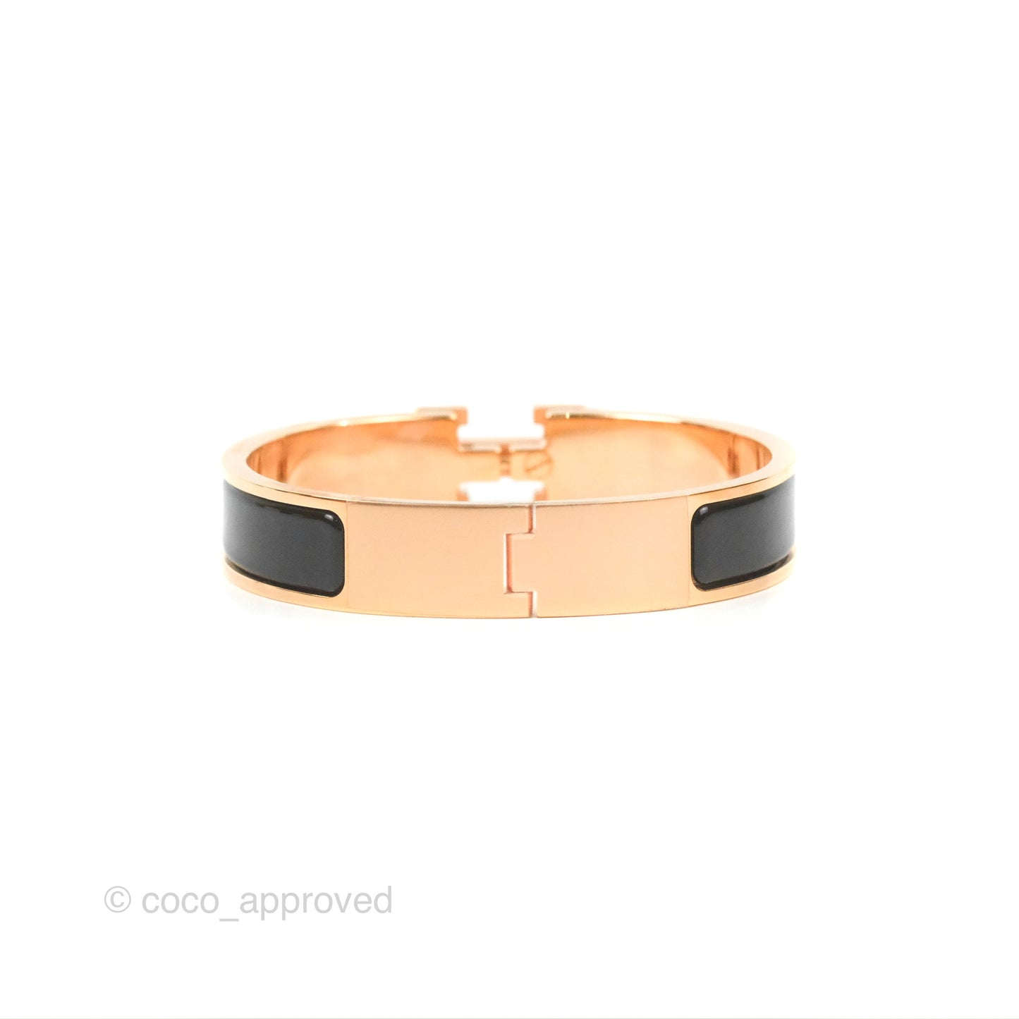 Hermès Clic H Bracelet Black Rose Gold PM