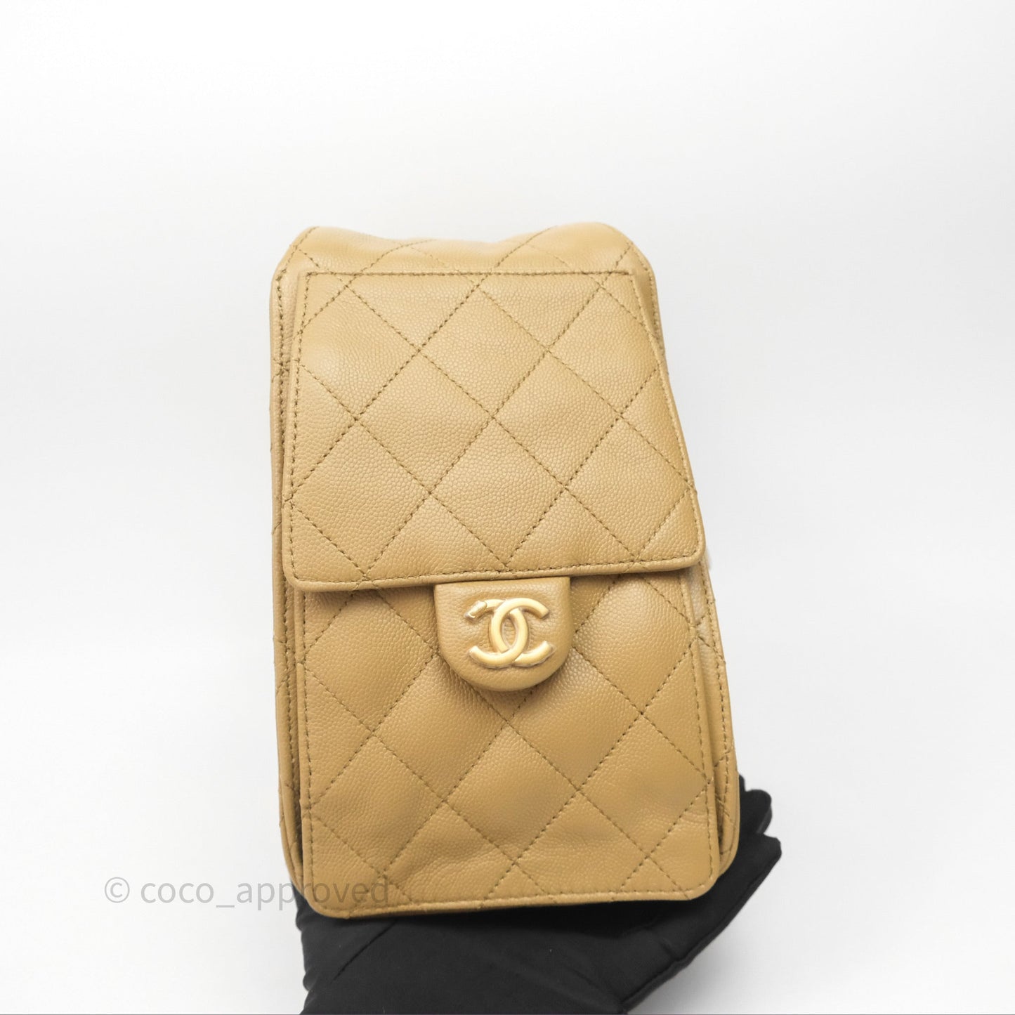 Chanel 25 Small Beige Caviar Aged Gold Hardware