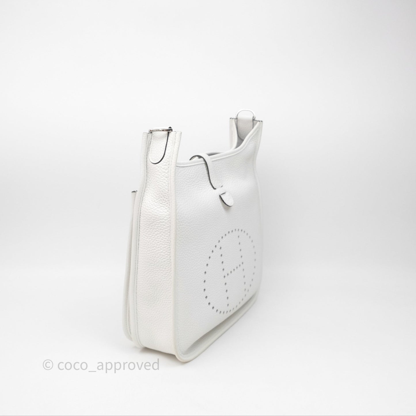 Hermes Evelyne III 29 New White 0U Clemence Palladium Hardware