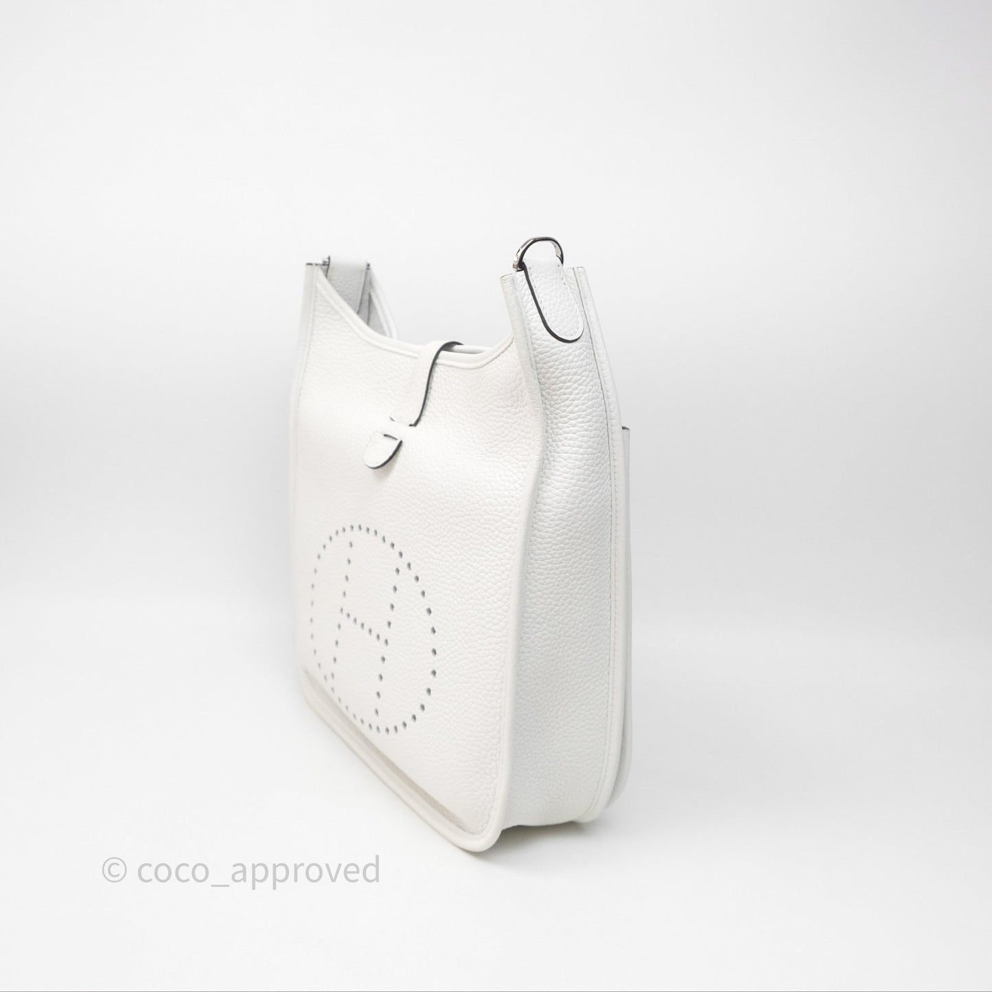 Hermes Evelyne III 29 New White 0U Clemence Palladium Hardware