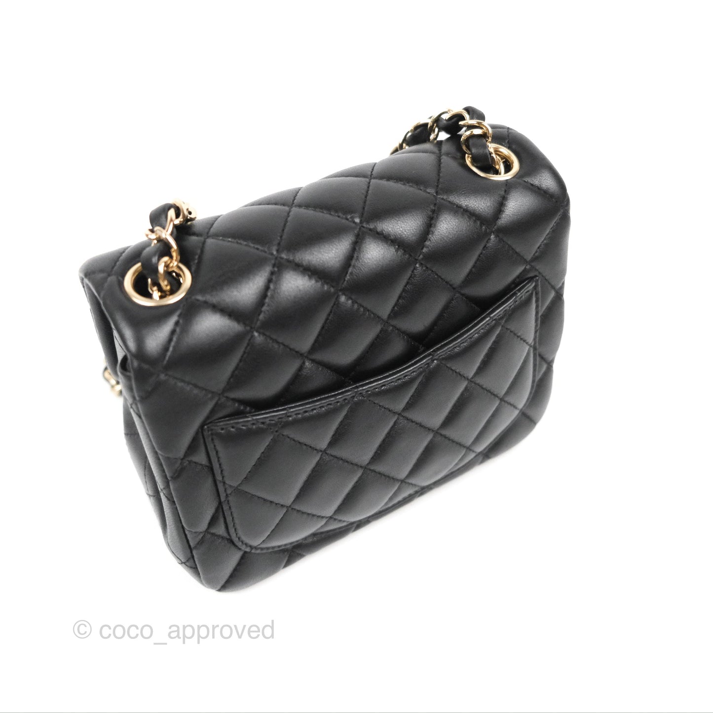 Chanel Mini Square Black Lambskin Gold Hardware