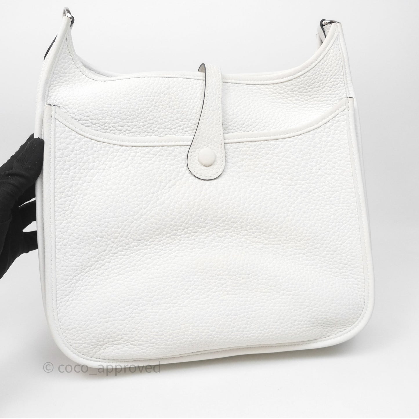 Hermes Evelyne III 29 New White 0U Clemence Palladium Hardware