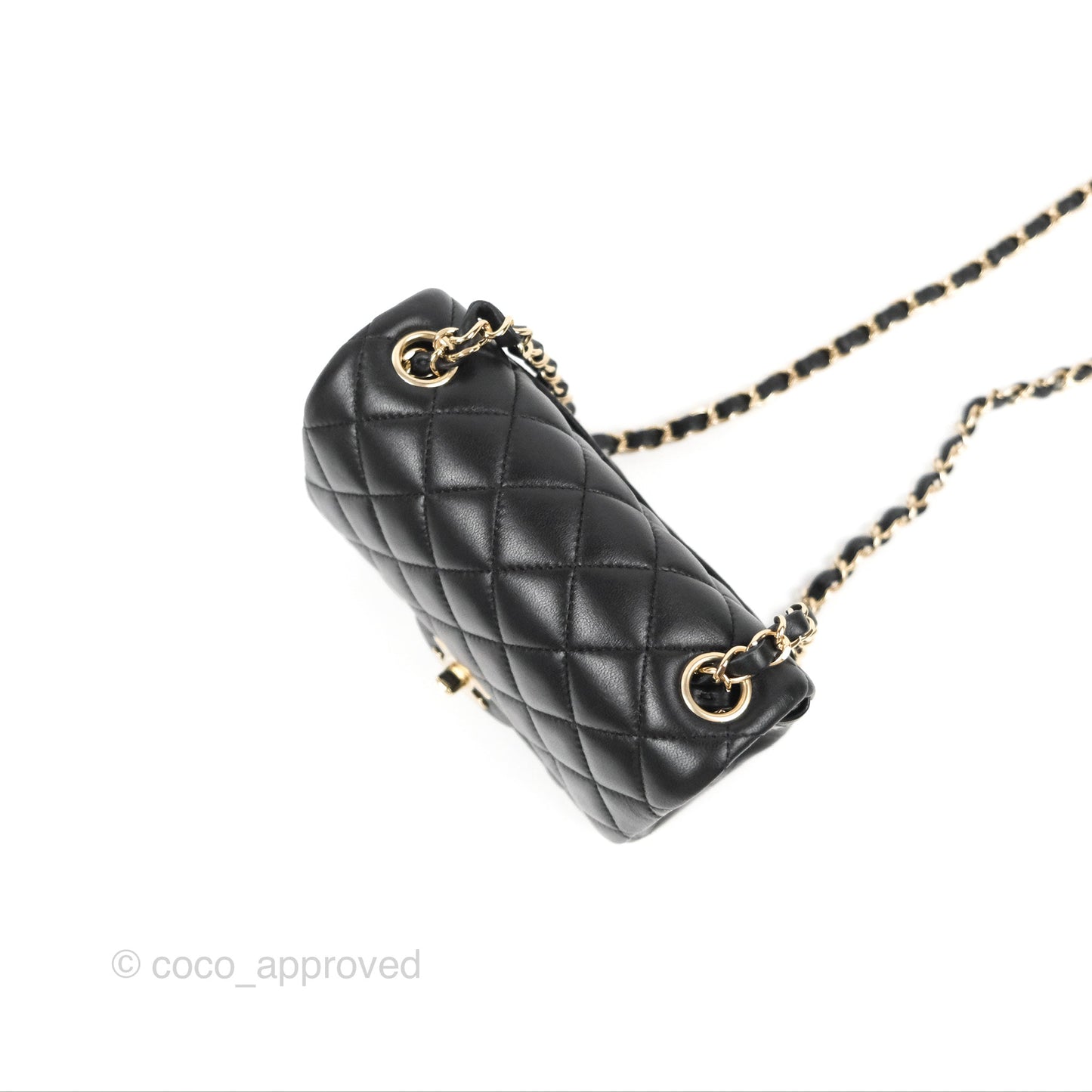 Chanel Mini Square Black Lambskin Gold Hardware