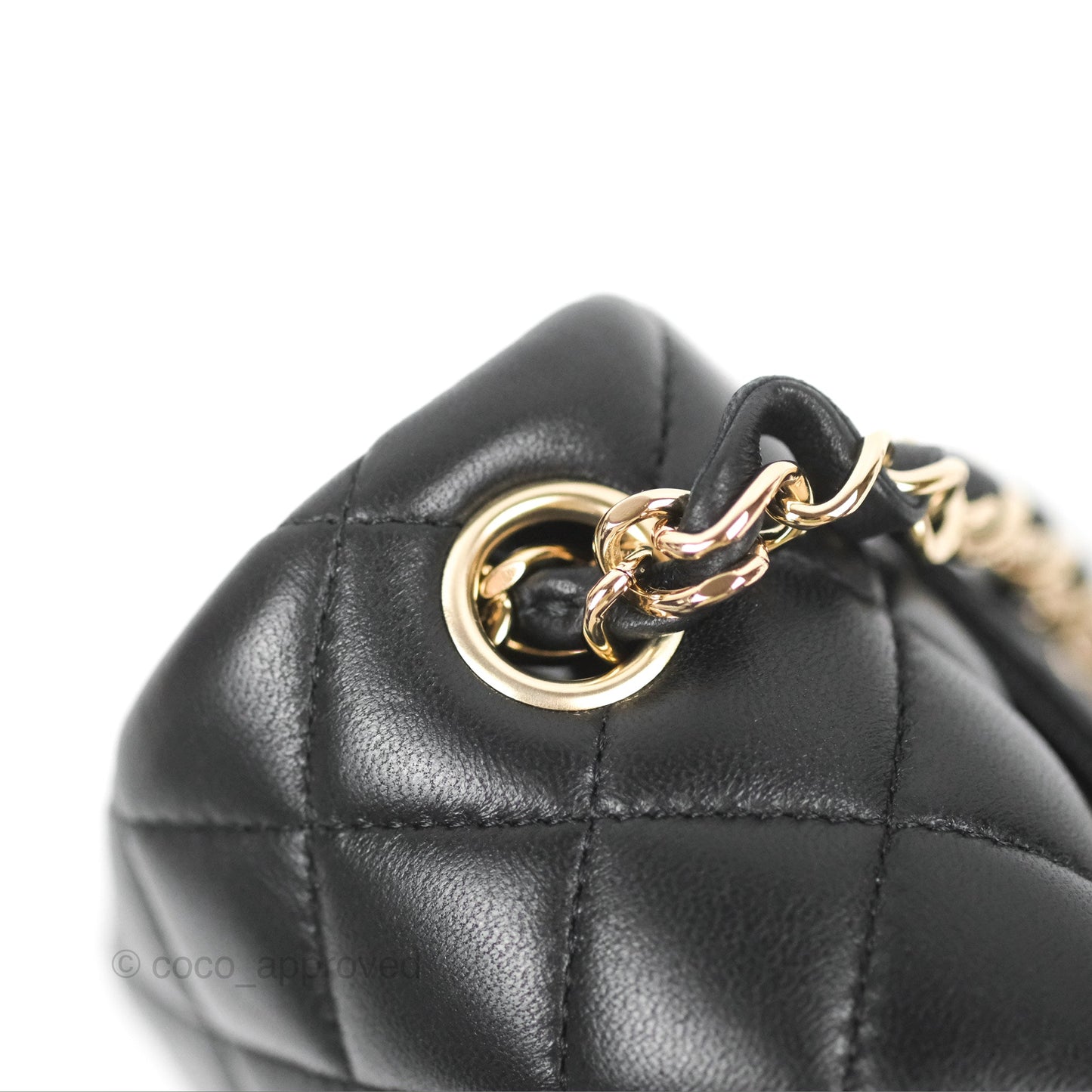 Chanel Mini Square Black Lambskin Gold Hardware