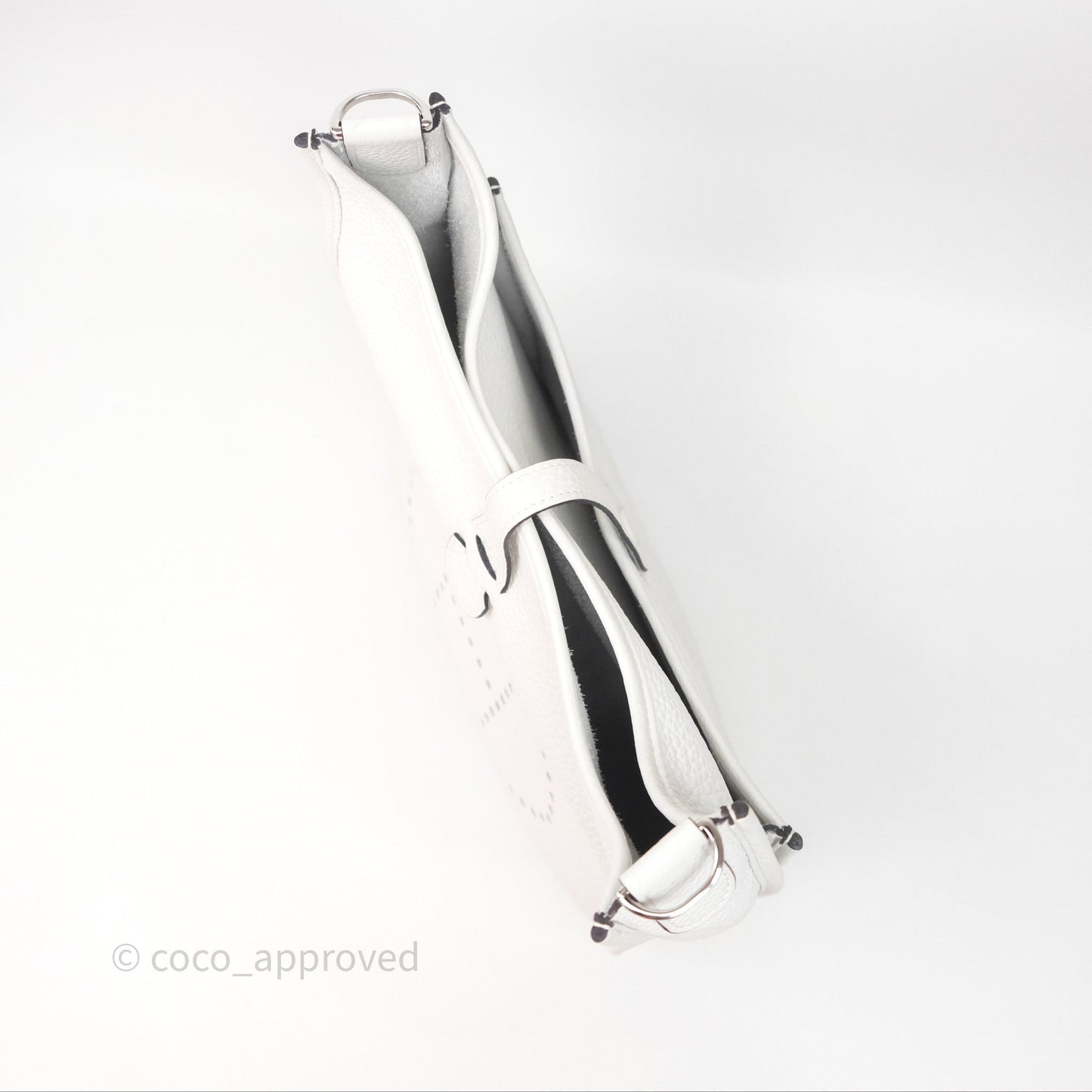 Hermes Evelyne III 29 New White 0U Clemence Palladium Hardware