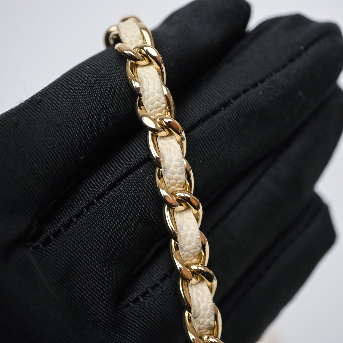 Chanel Classic Mini Vanity With Chain Light Beige Caviar Gold Hardware
