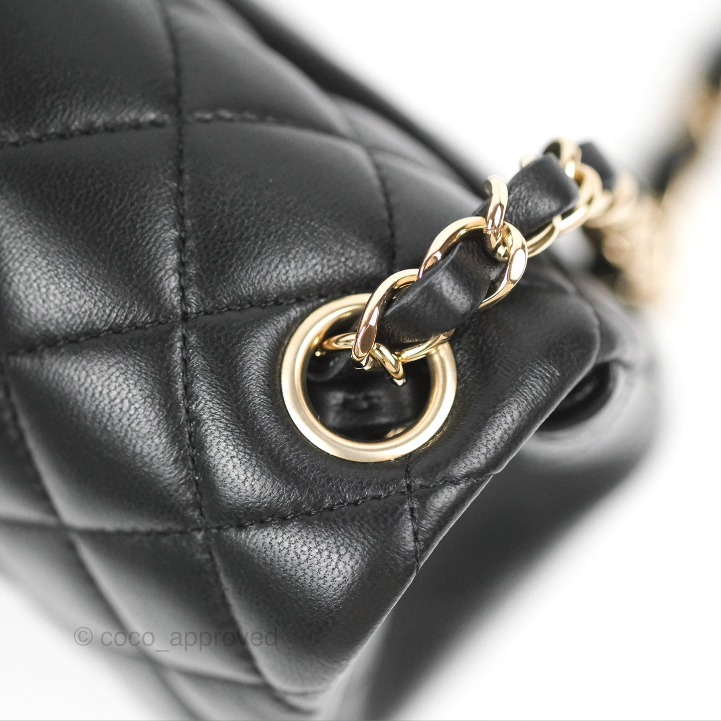 Chanel Mini Square Black Lambskin Gold Hardware