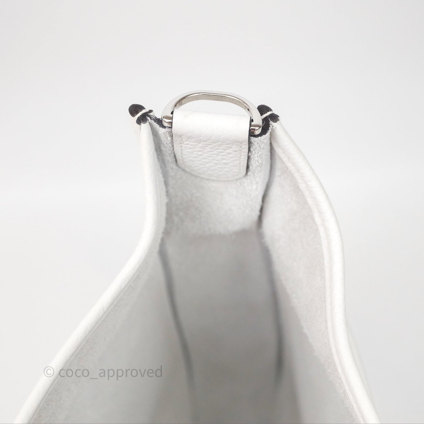 Hermes Evelyne III 29 New White 0U Clemence Palladium Hardware