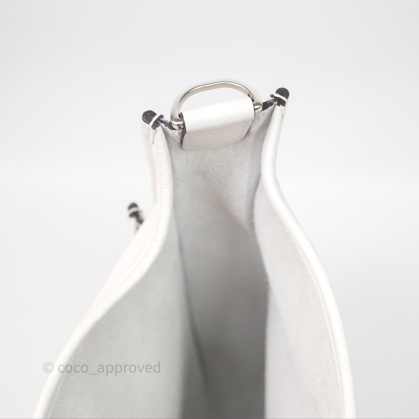 Hermes Evelyne III 29 New White 0U Clemence Palladium Hardware