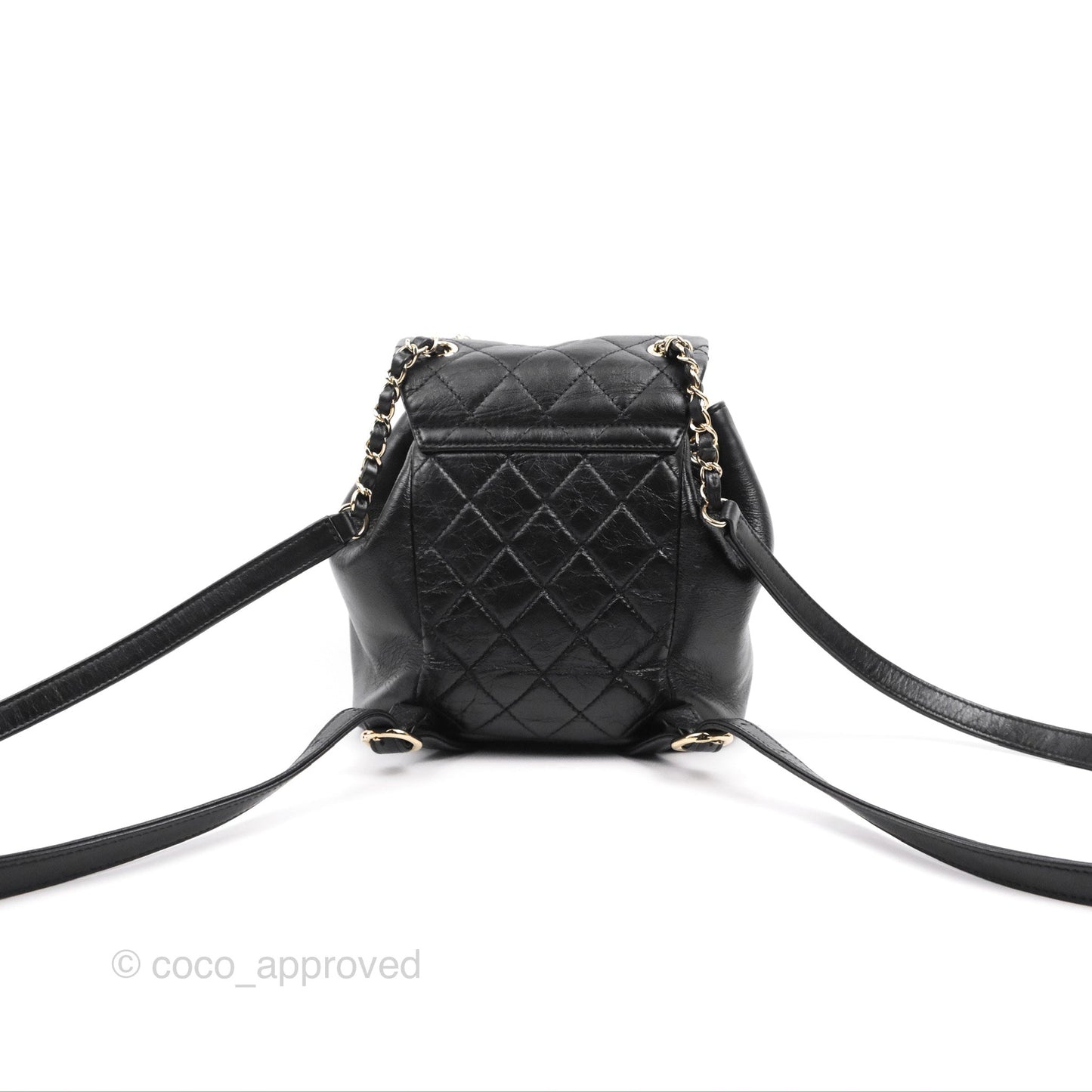 Chanel Quilted Small Duma Drawstring Backpack Black Calfskin Gold Hardware
