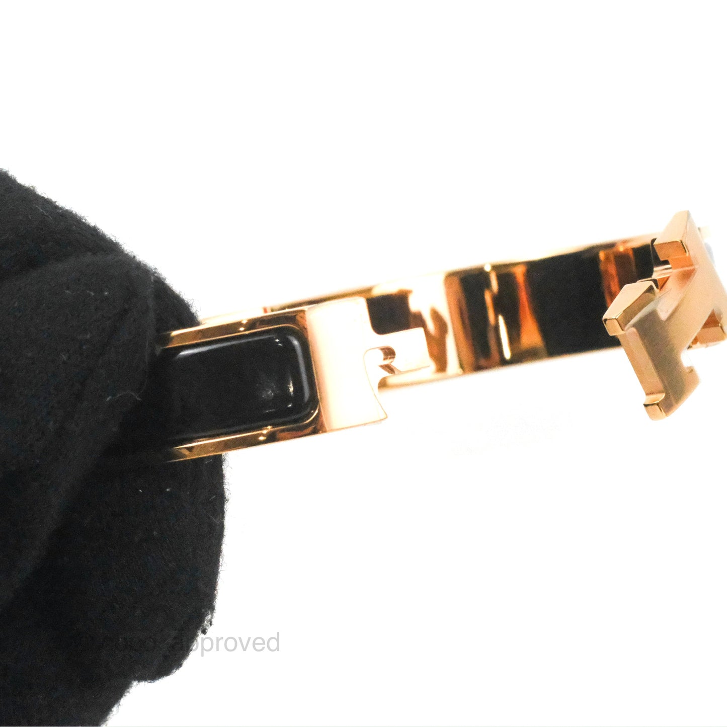 Hermès Clic H Bracelet Black Rose Gold PM