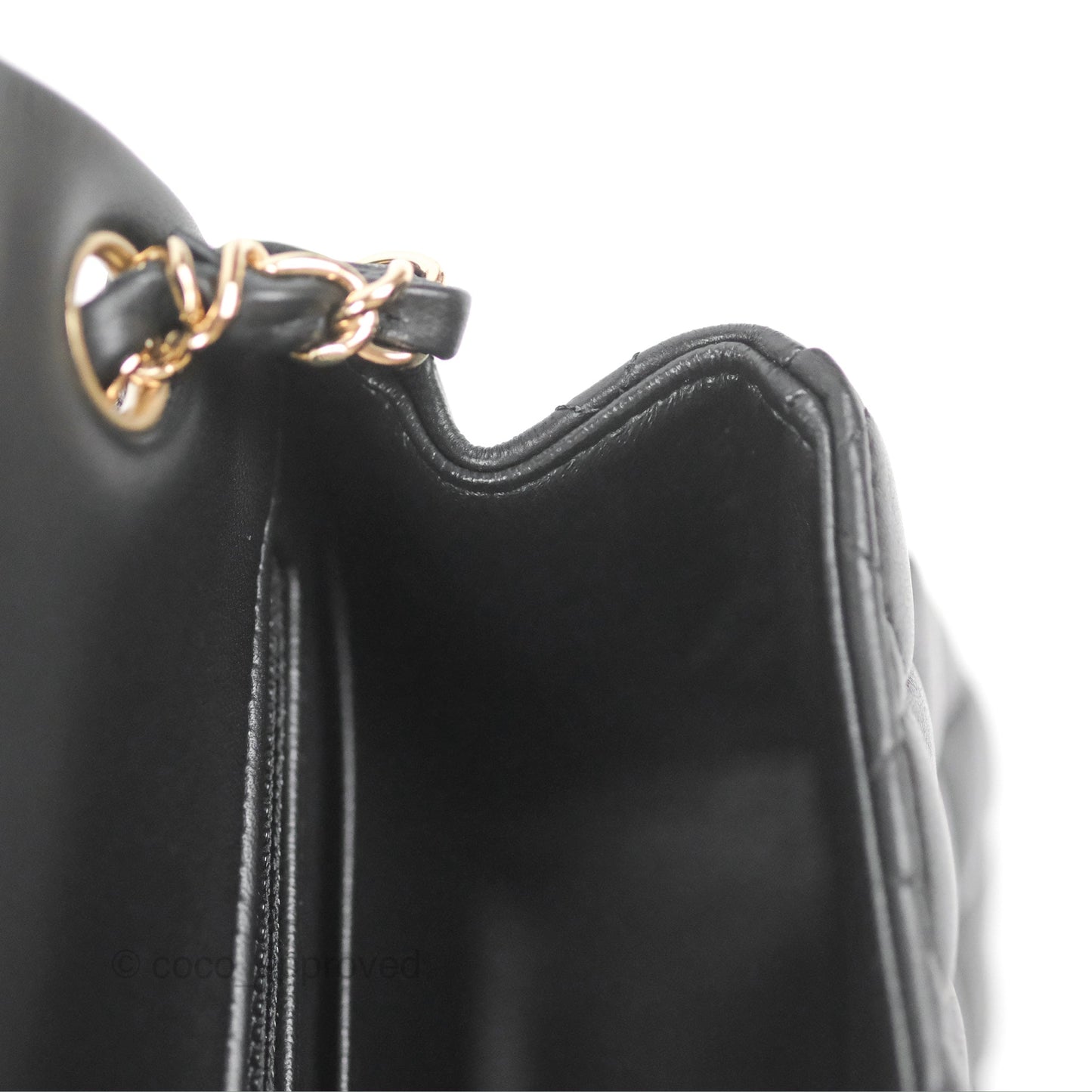 Chanel Mini Square Black Lambskin Gold Hardware