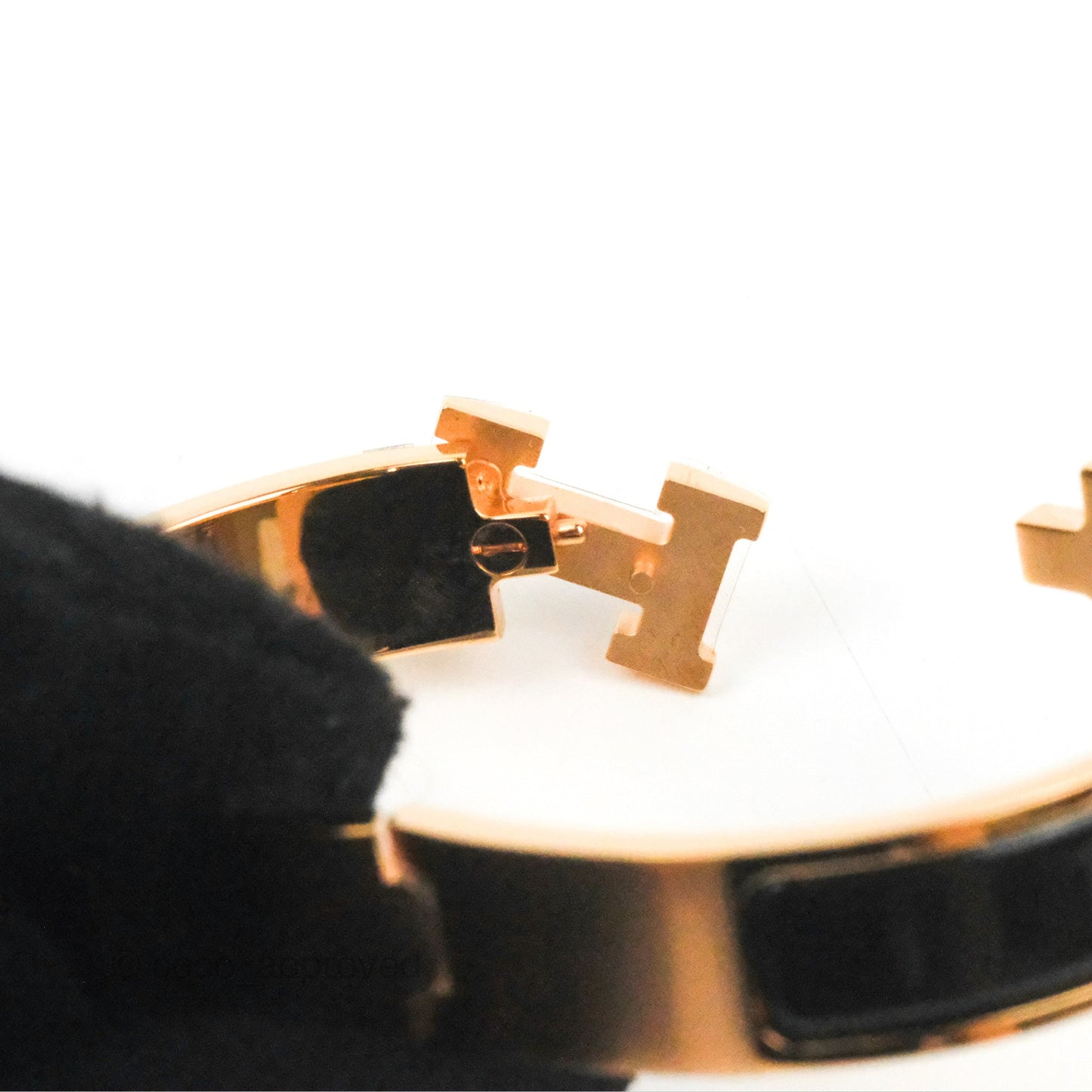 Hermès Clic H Bracelet Black Rose Gold PM