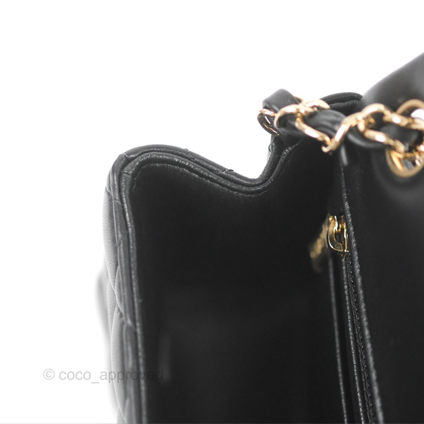 Chanel Mini Square Black Lambskin Gold Hardware