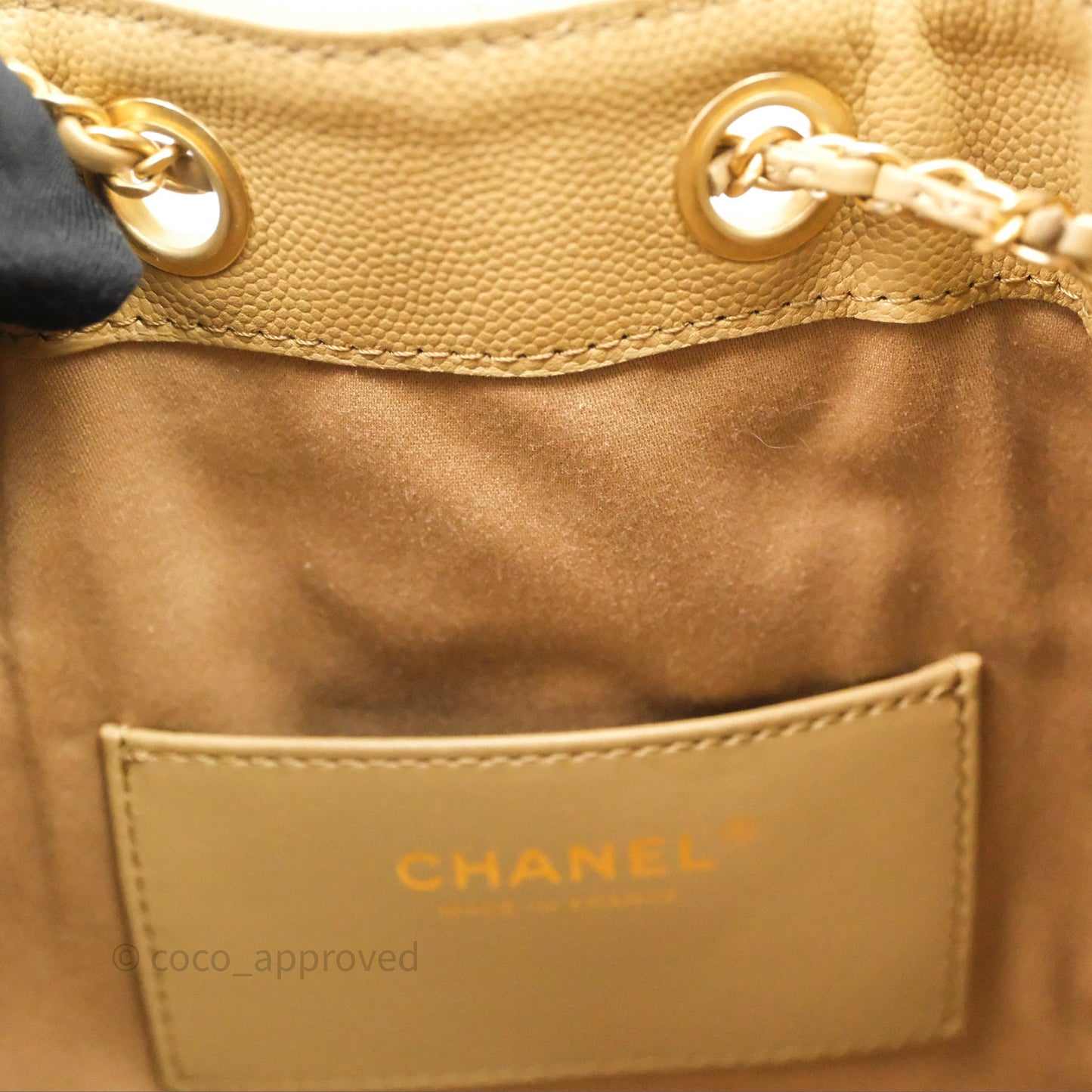 Chanel 25 Small Beige Caviar Aged Gold Hardware