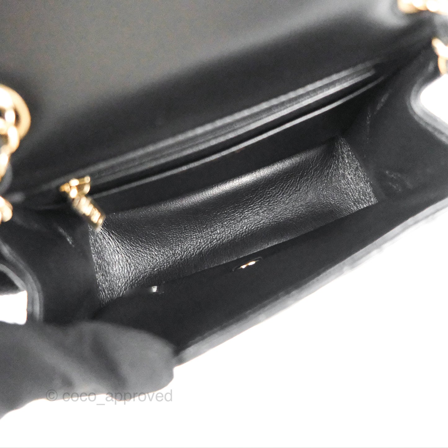 Chanel Mini Square Black Lambskin Gold Hardware