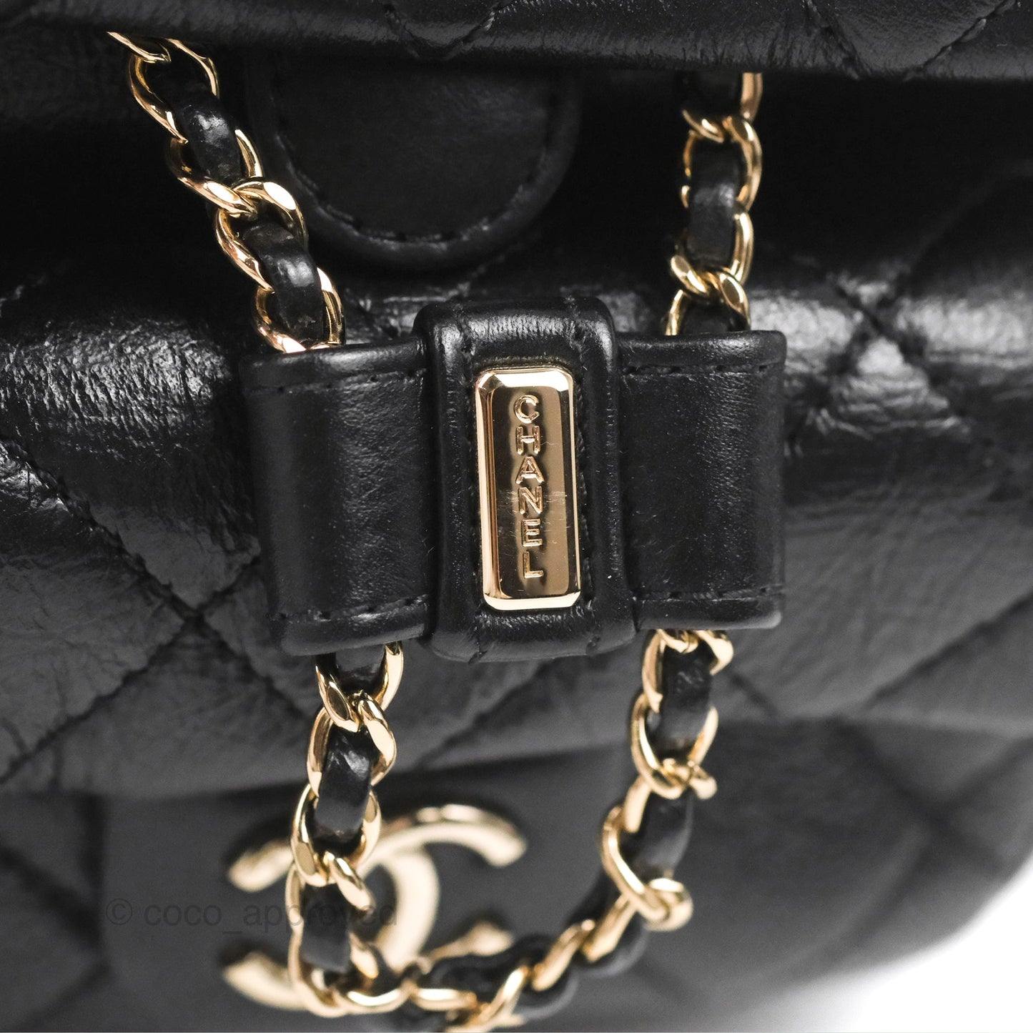 Chanel Quilted Small Duma Drawstring Backpack Black Calfskin Gold Hardware