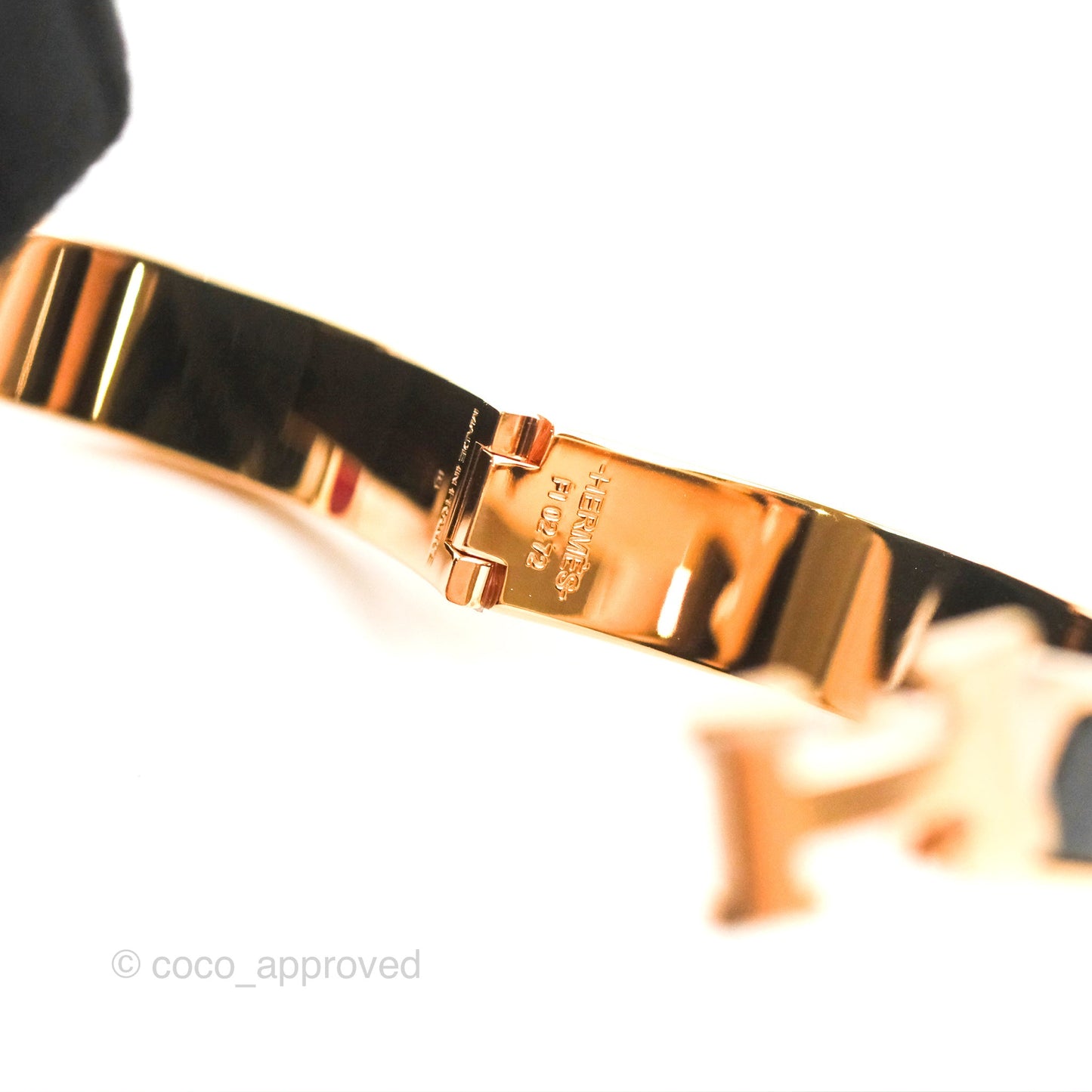 Hermès Clic H Bracelet Black Rose Gold PM