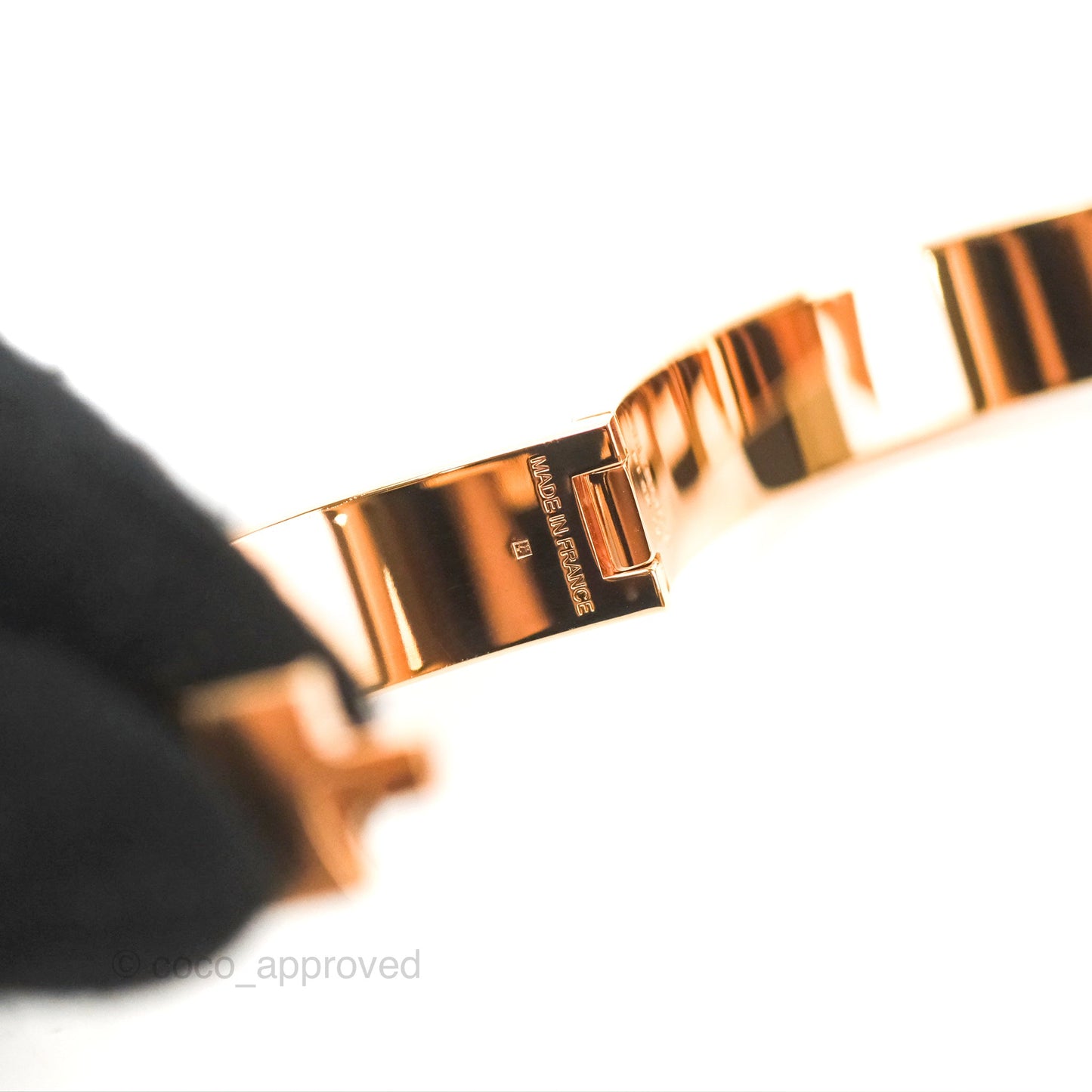 Hermès Clic H Bracelet Black Rose Gold PM