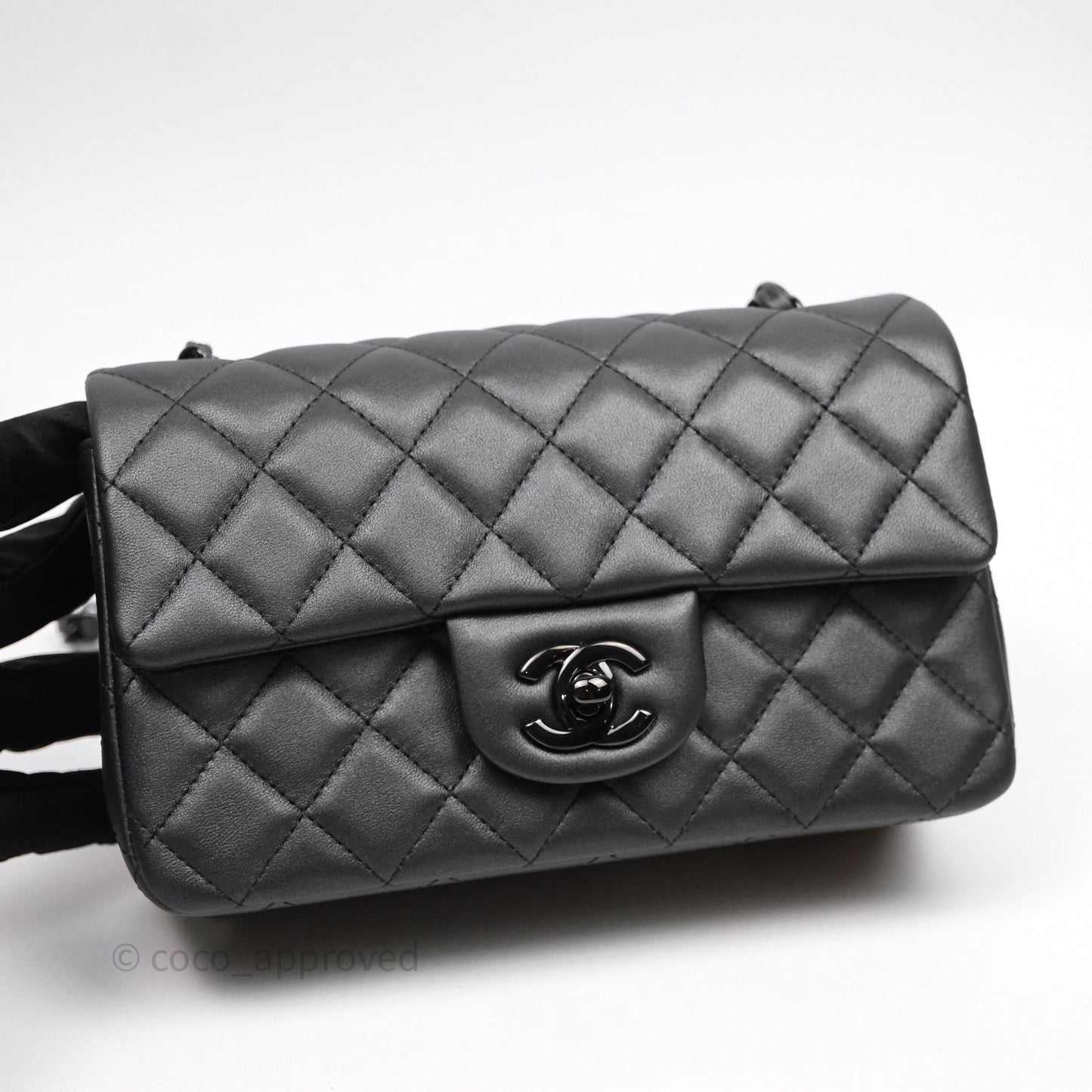 Chanel Quilted Mini Rectangular So Black Lambskin