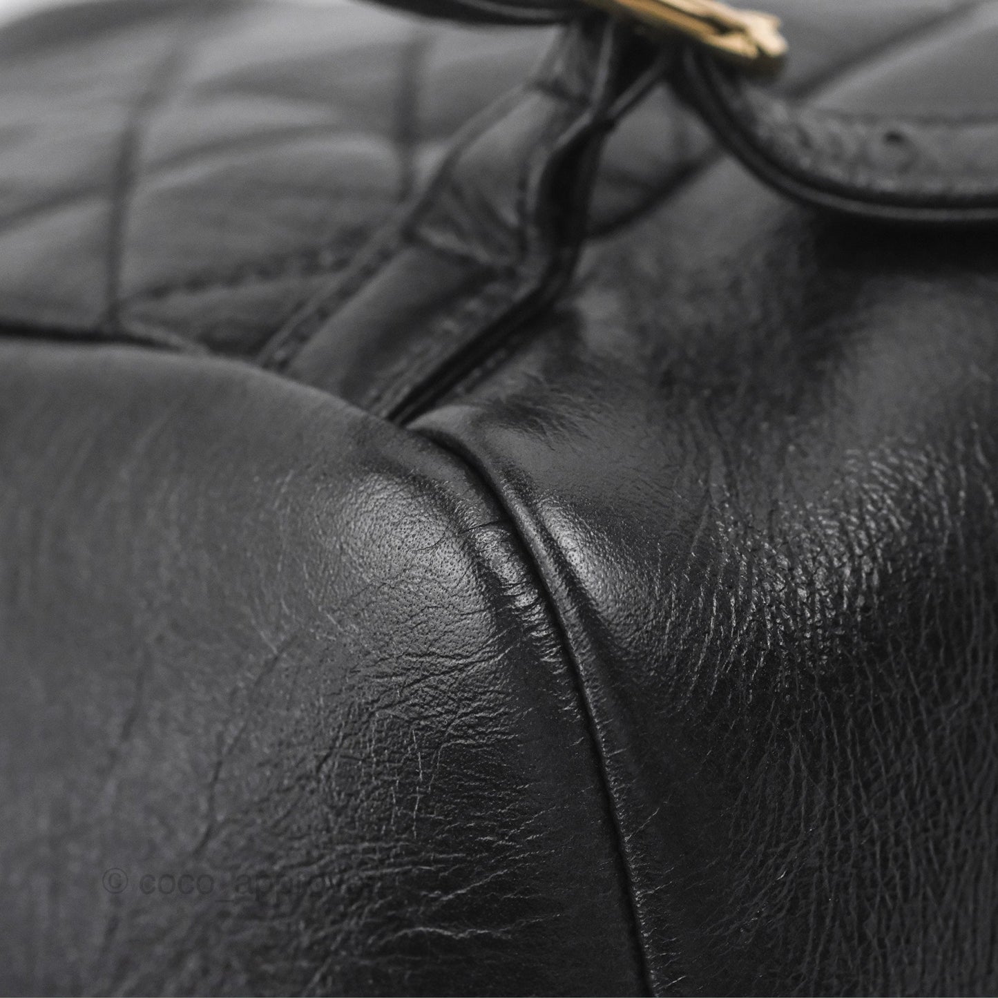Chanel Quilted Small Duma Drawstring Backpack Black Calfskin Gold Hardware