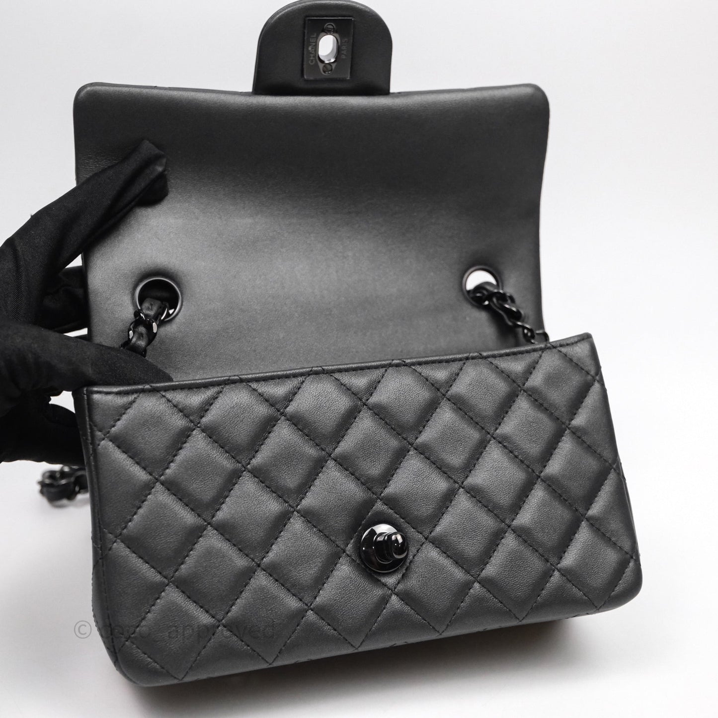 Chanel Quilted Mini Rectangular So Black Lambskin
