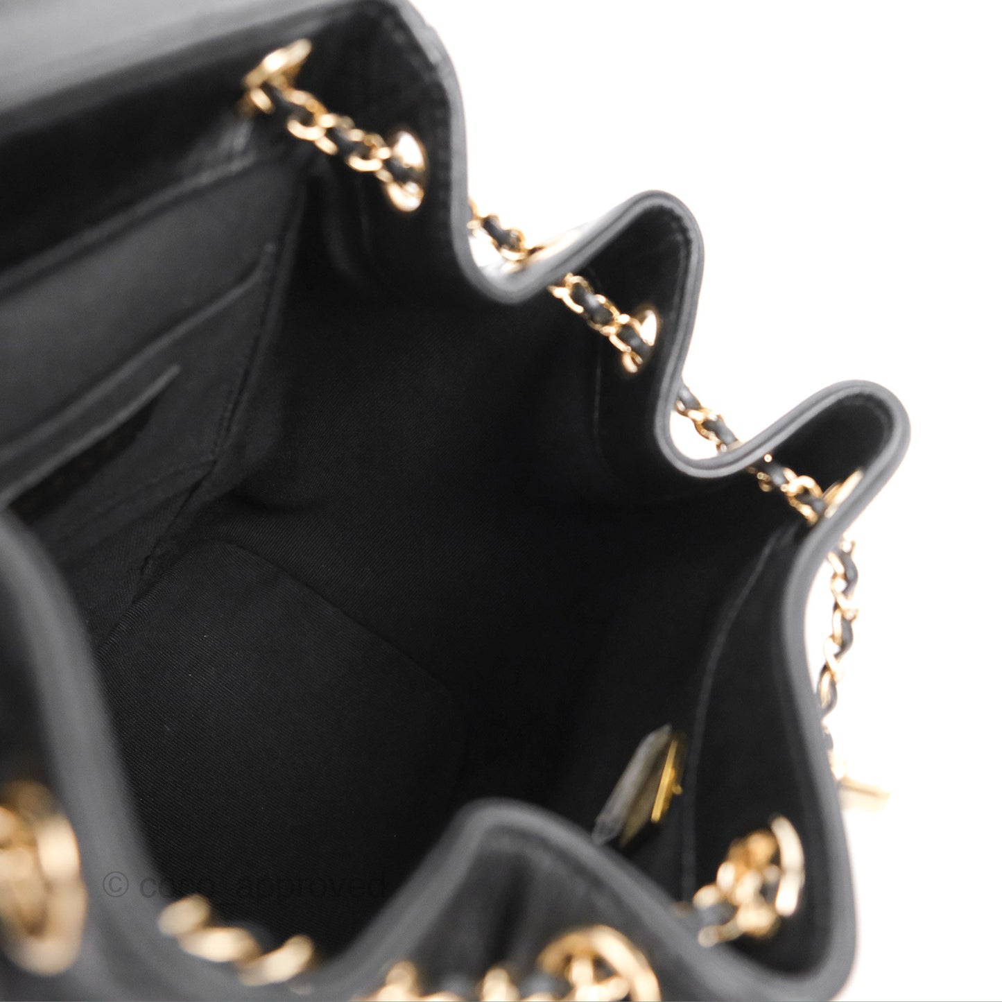 Chanel Quilted Small Duma Drawstring Backpack Black Calfskin Gold Hardware