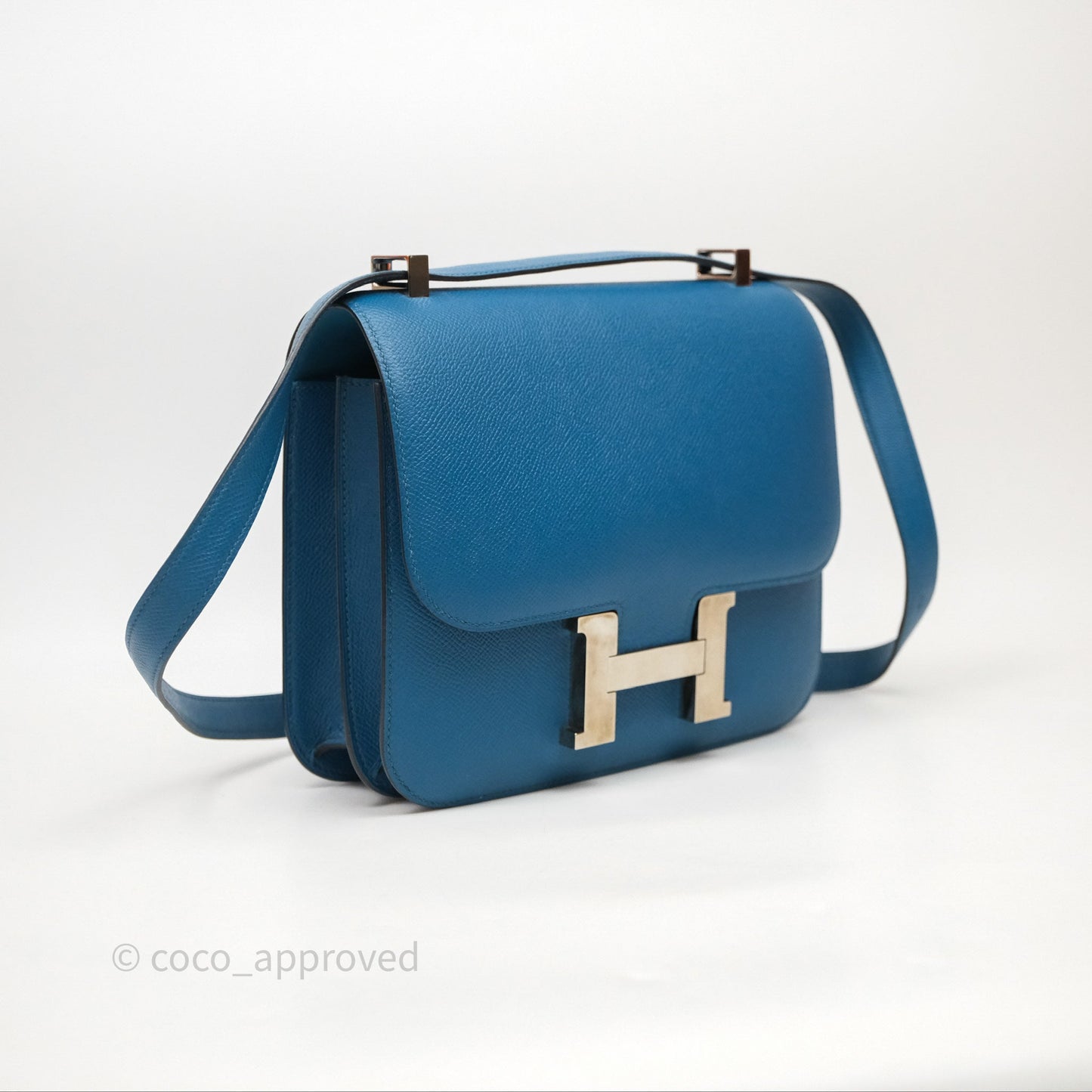 Hermès Constance 24 Bleu Epsom Palladium Hardware