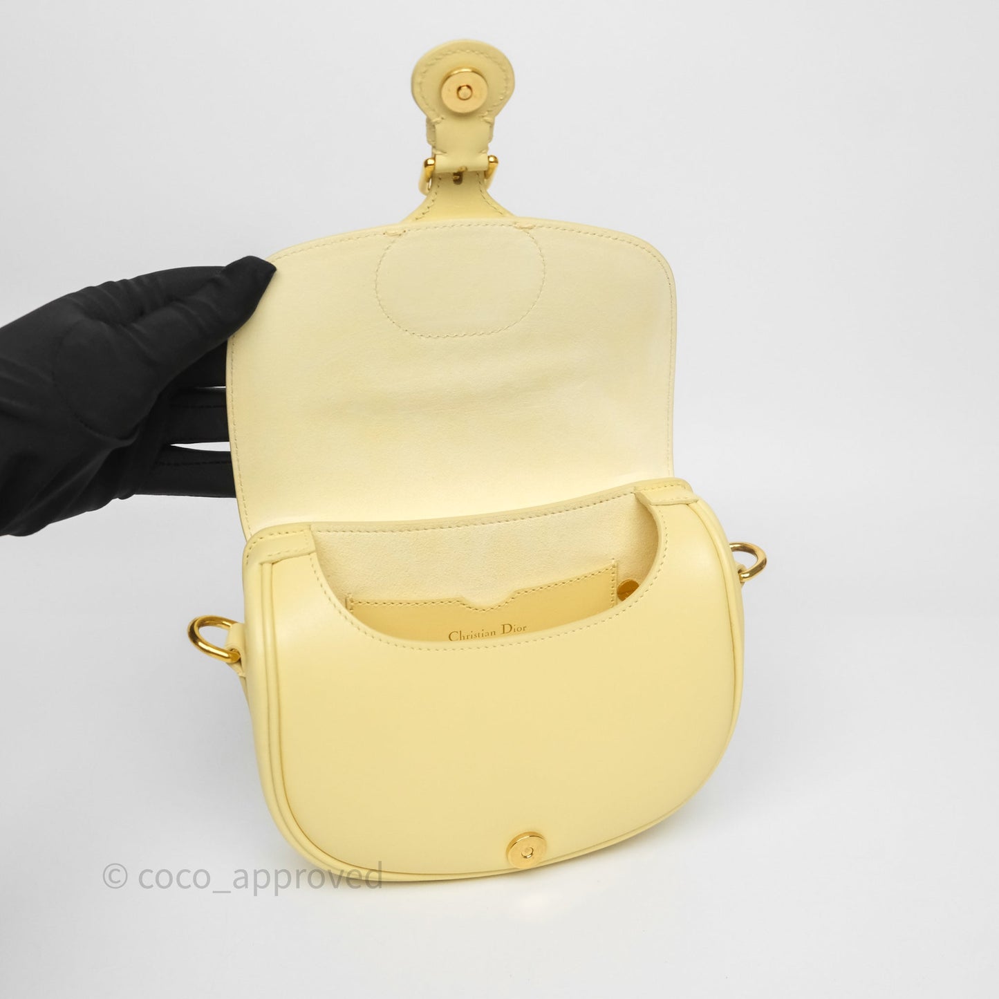 Christian Dior Small Bobby Bag Yellow Calfskin Gold Hardware