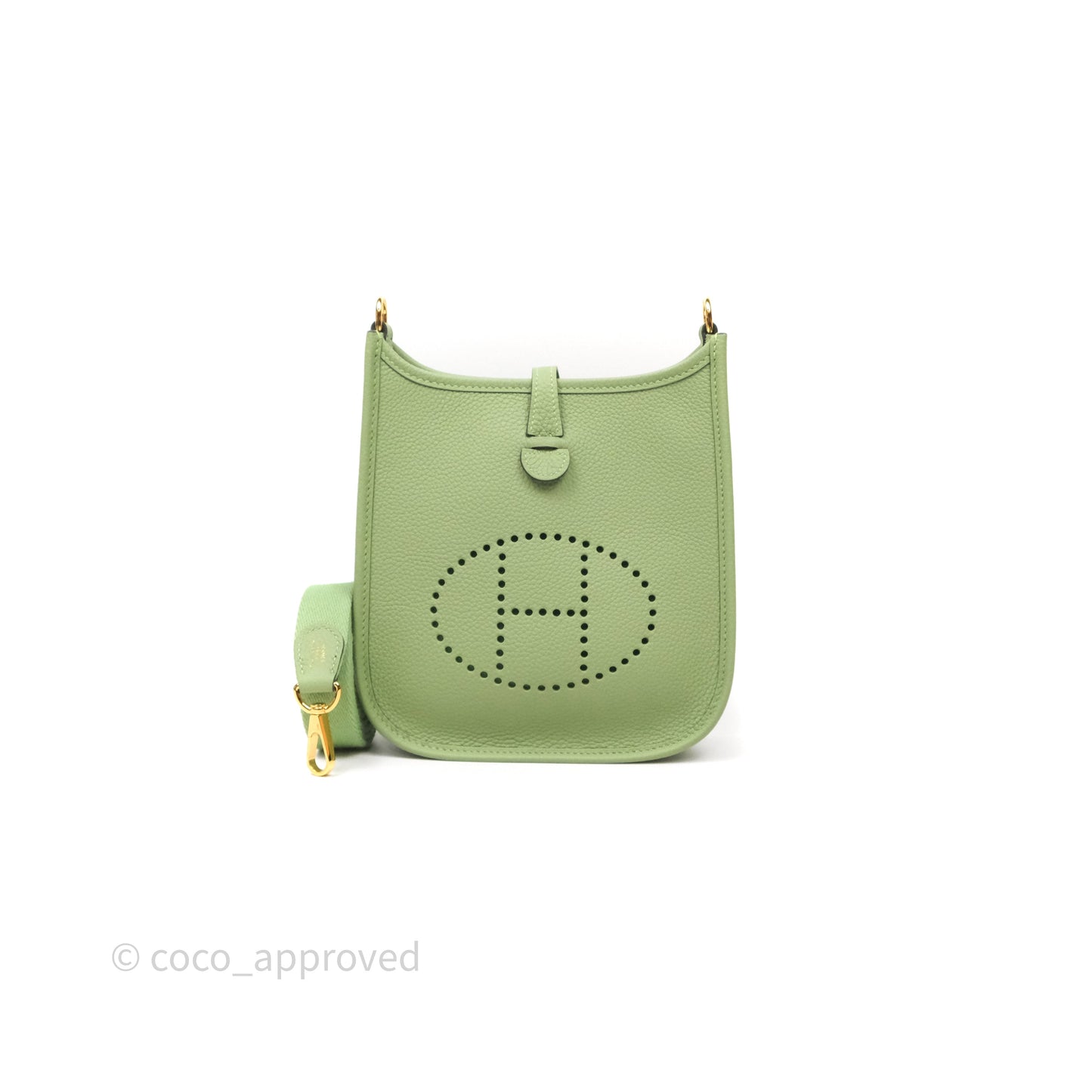 Hermès Mini Evelyne 16 Amazone Vert Criquet Clemence Gold Hardware
